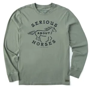 Men's Serious About Horses Long Sleeve Crusher Tee Breathable Layer Fit