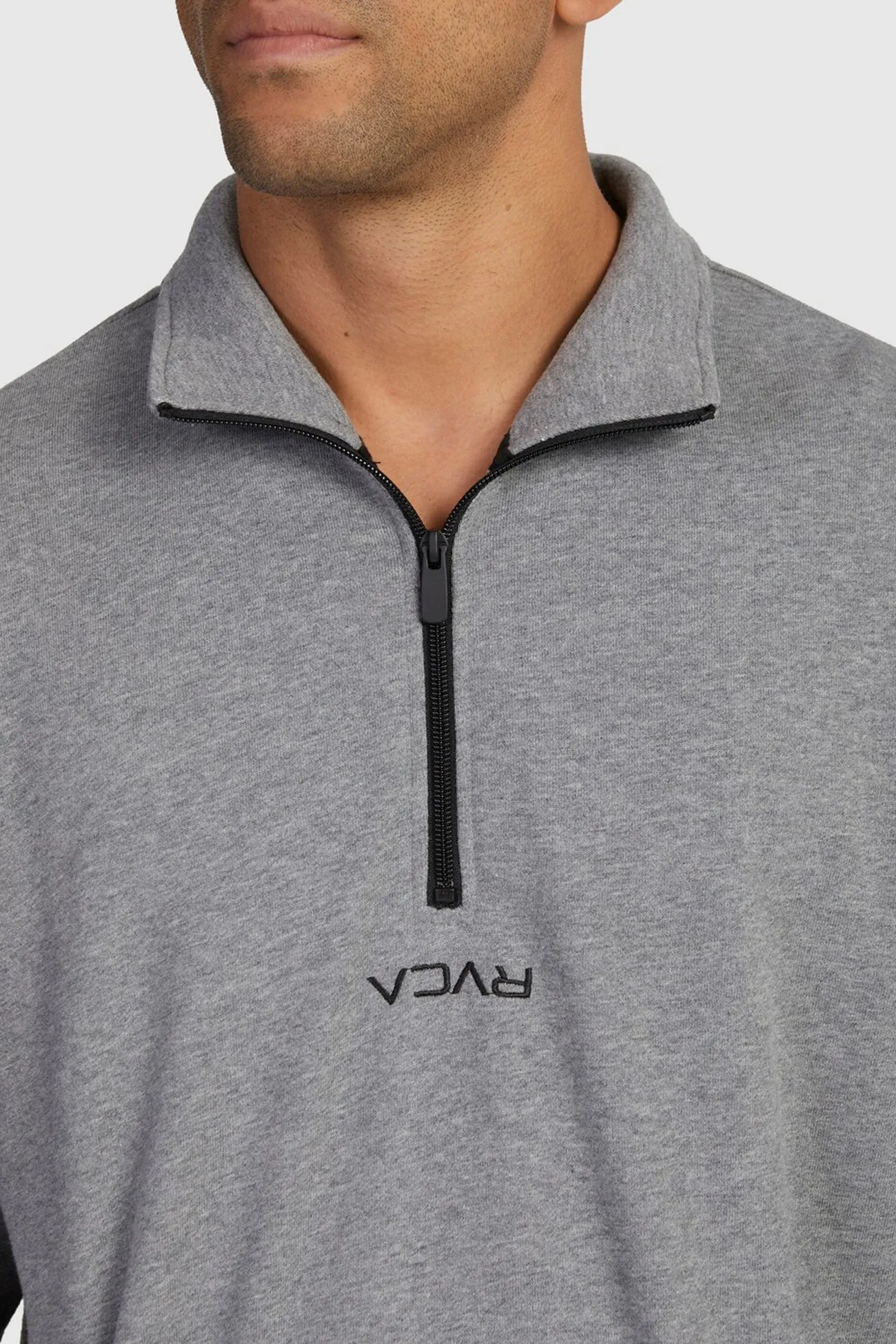 Mini Flipped Half Zip Grey Marle Cozy Dress clean look