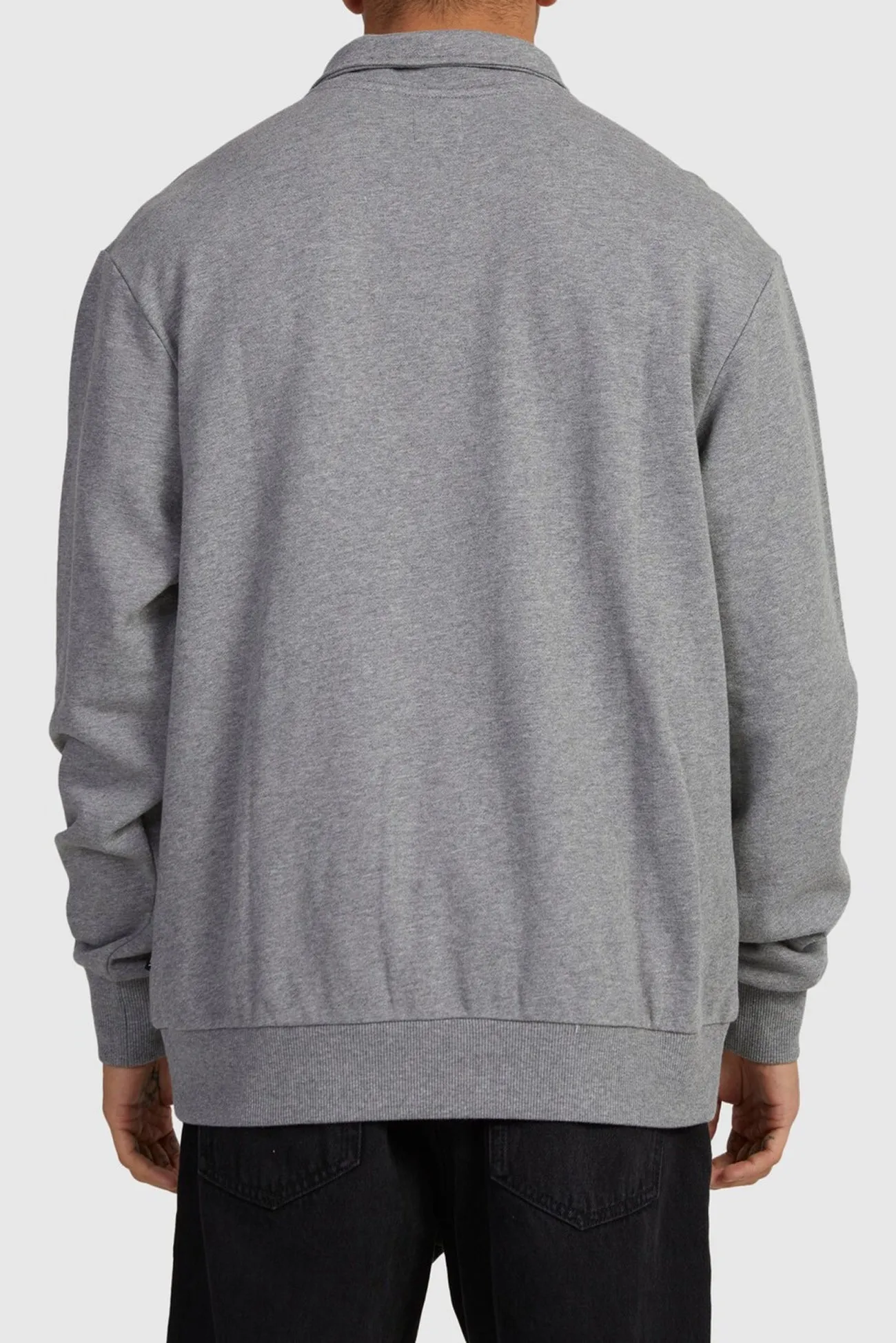 Active Wear MultiPurposePockets Mini Flipped Half Zip Grey Marle