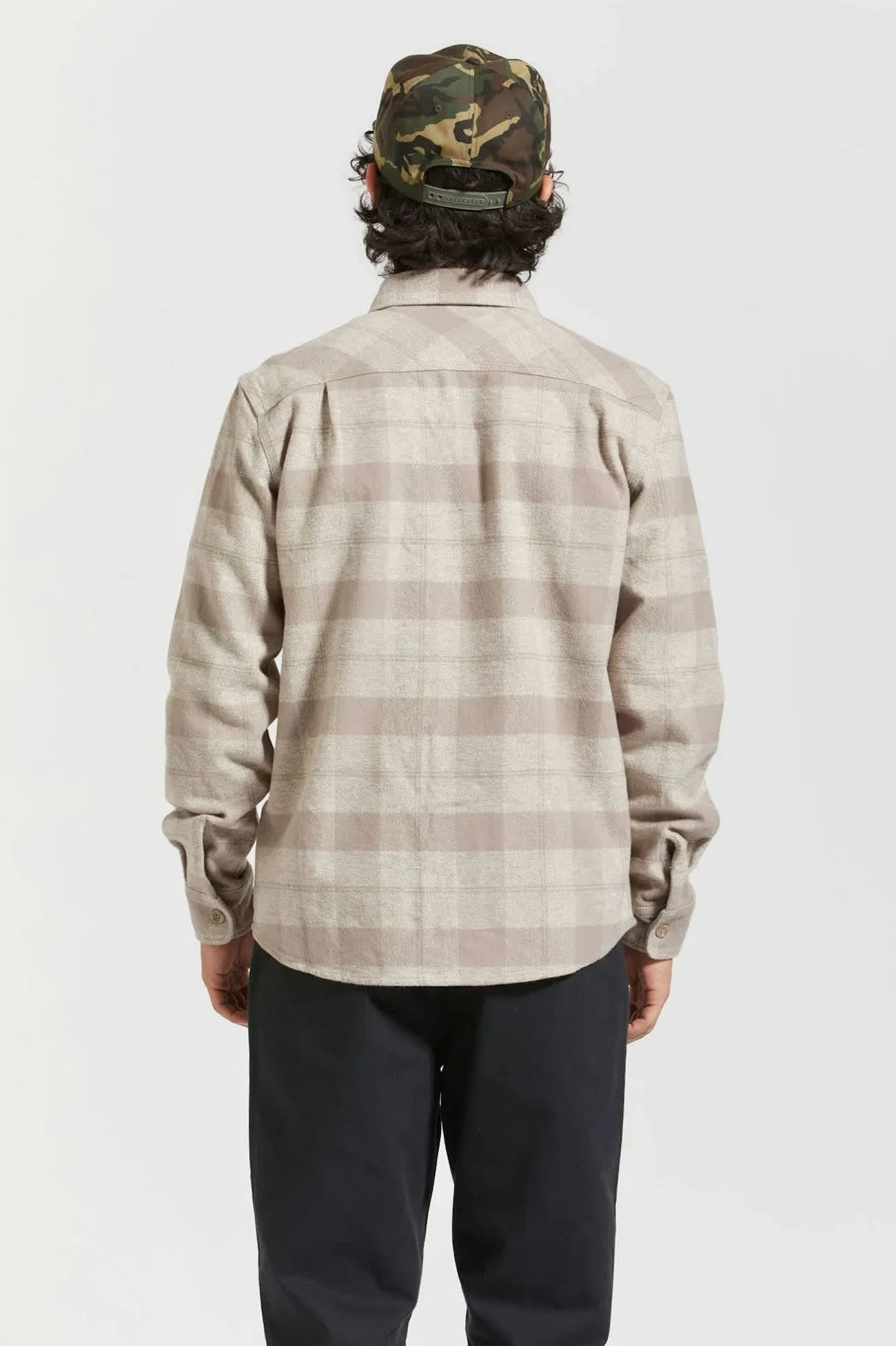 Cozy Performance Bowery Heavy Weight Long Sleeve Flannel Off White Cinder Grey