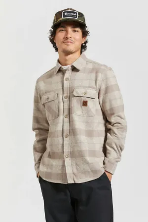 Bowery Heavy Weight Long Sleeve Flannel Off White Cinder Grey Everyday Flex
