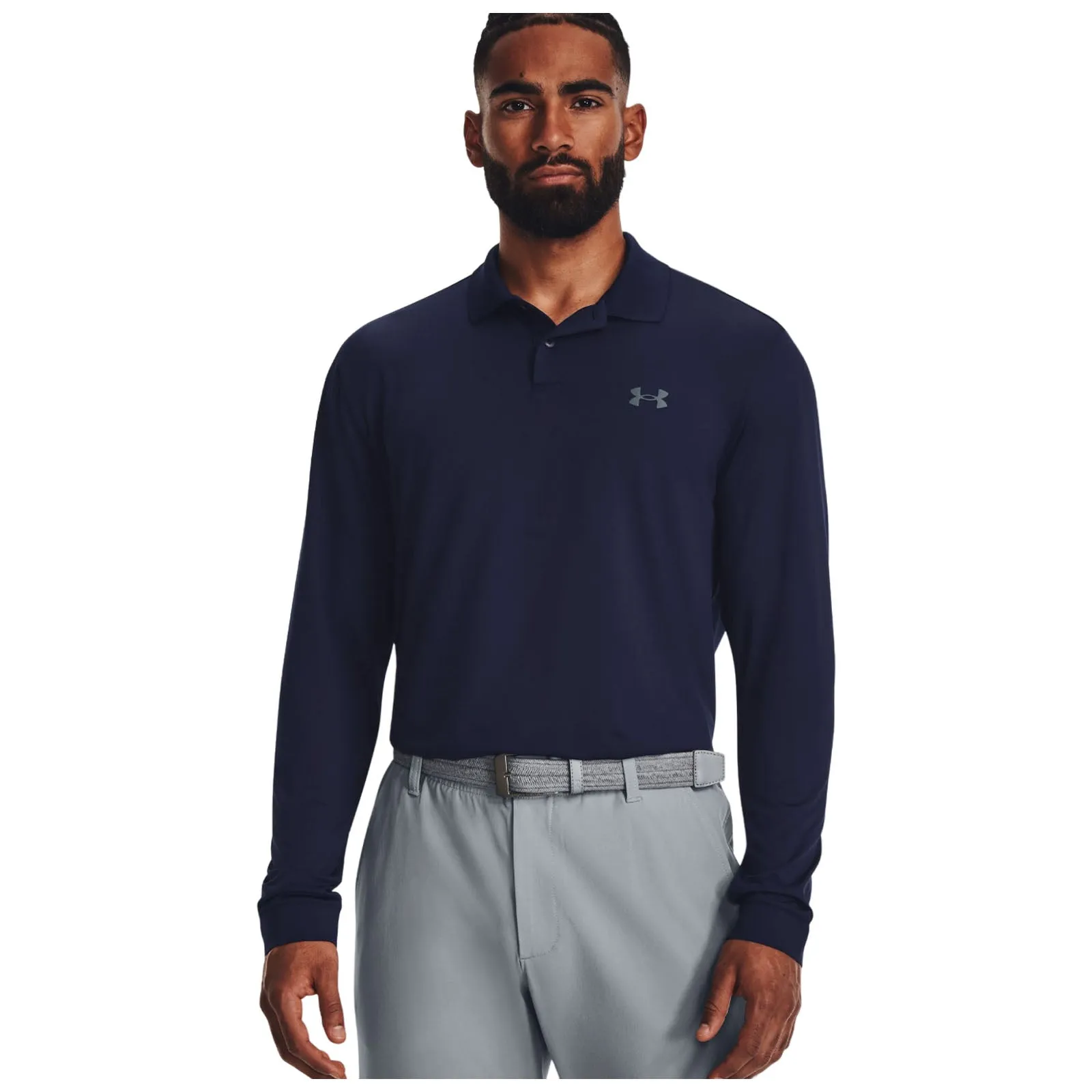 Under Armour Mens Match Play Long Sleeve Polo Shirt AllPurpose Knitting Fit For Comfort