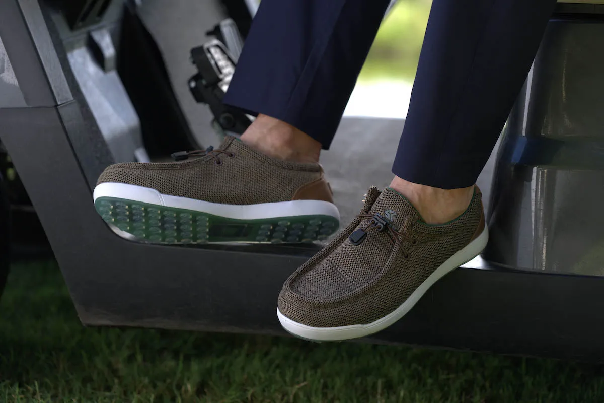 SK??NI Men's Golf Shoe - Brown Swift Fit No Slip