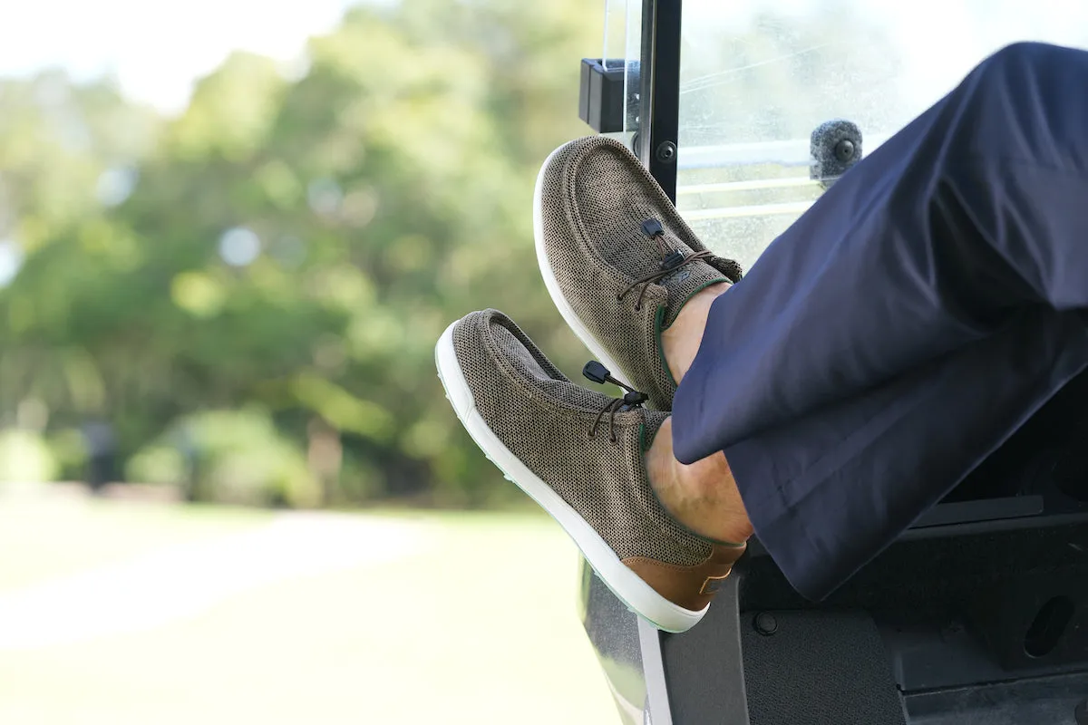 SK??NI Men's Golf Shoe - Brown Quick Hold Elite Fit