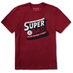 Summer Favorite Men's Super Dad also Super Tired Short Sleeve Crusher Tee