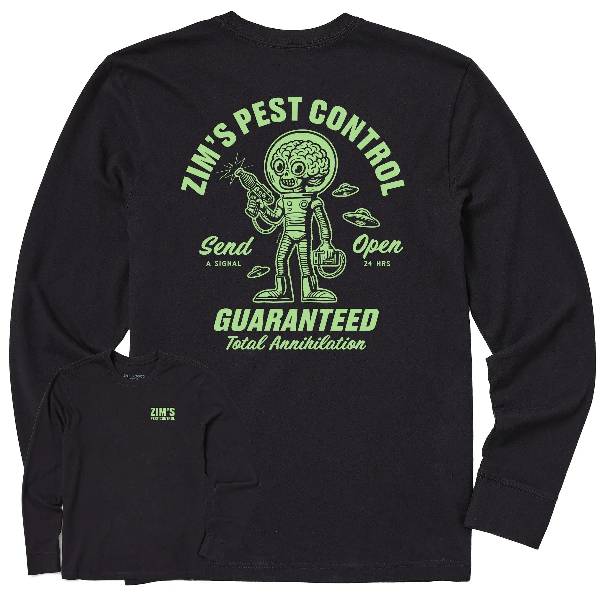Sporty Comfort Wear Men's Zim's Pest Control Long Sleeve Crusher Tee