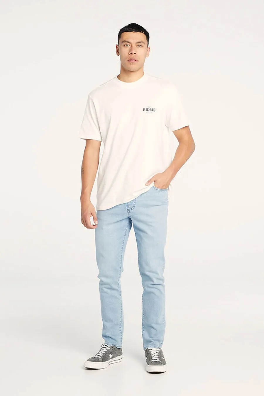 Outfit Routine Softened Texture R3 Slim Straight Jean Timeless Blue