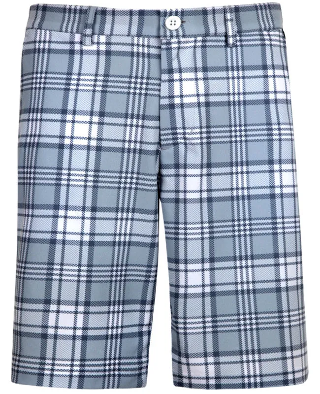 Comfort Stretch color - fast Tattoo Golf: Men's Plaid Cool-Stretch Golf Shorts - Grey