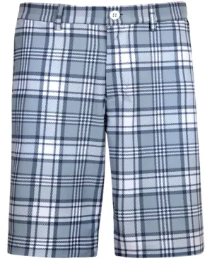 Tattoo Golf: Men's Plaid Cool-Stretch Golf Shorts - Grey Roomy Comfort