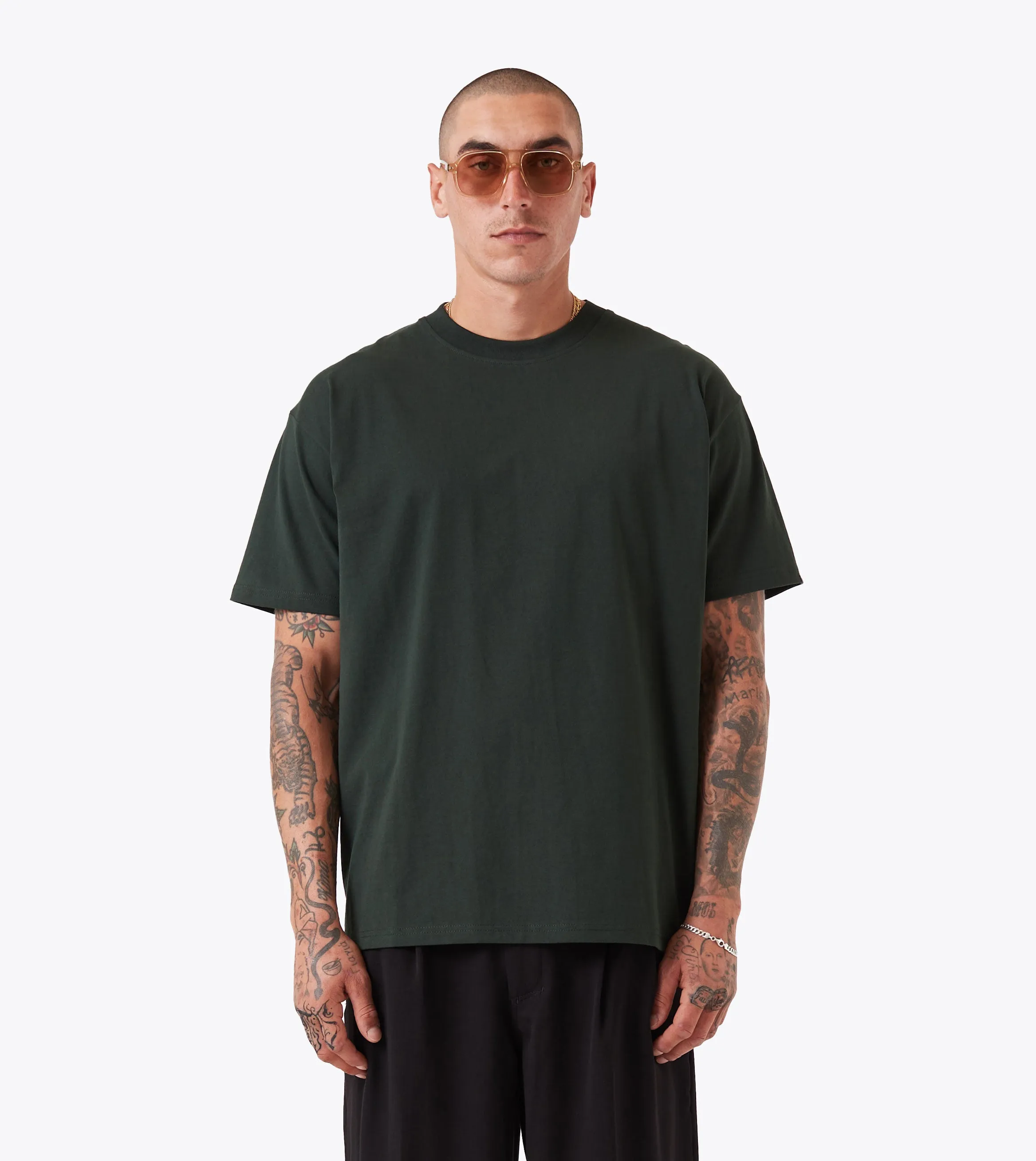Box Tee Forest Dimensional Stability Weave Boat neck style