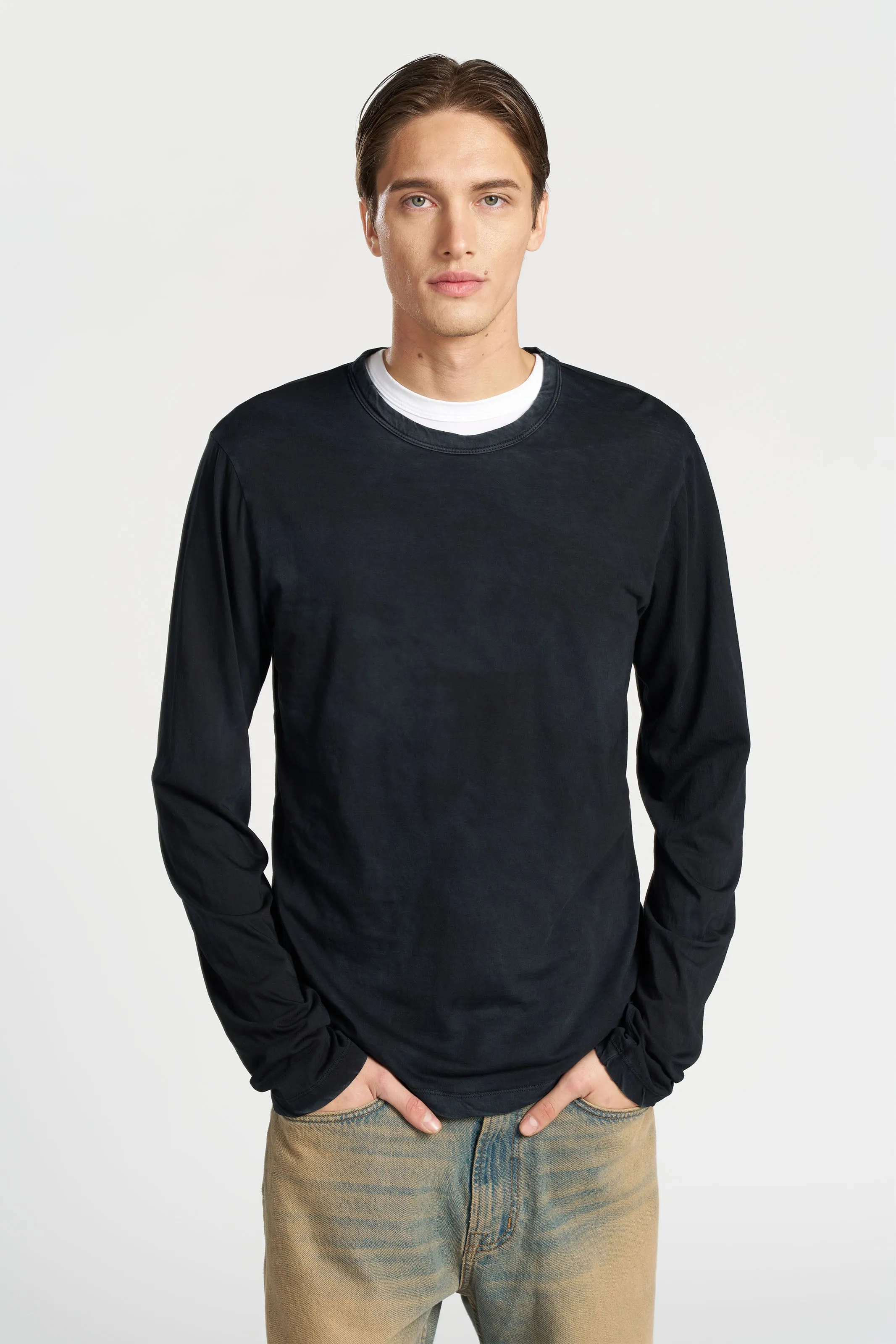 Soft and Light Wear Snag Resistant Surface Classic Crew Long Sleeve Shirt