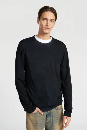 Classic Crew Long Sleeve Shirt Layered Shoulder Design