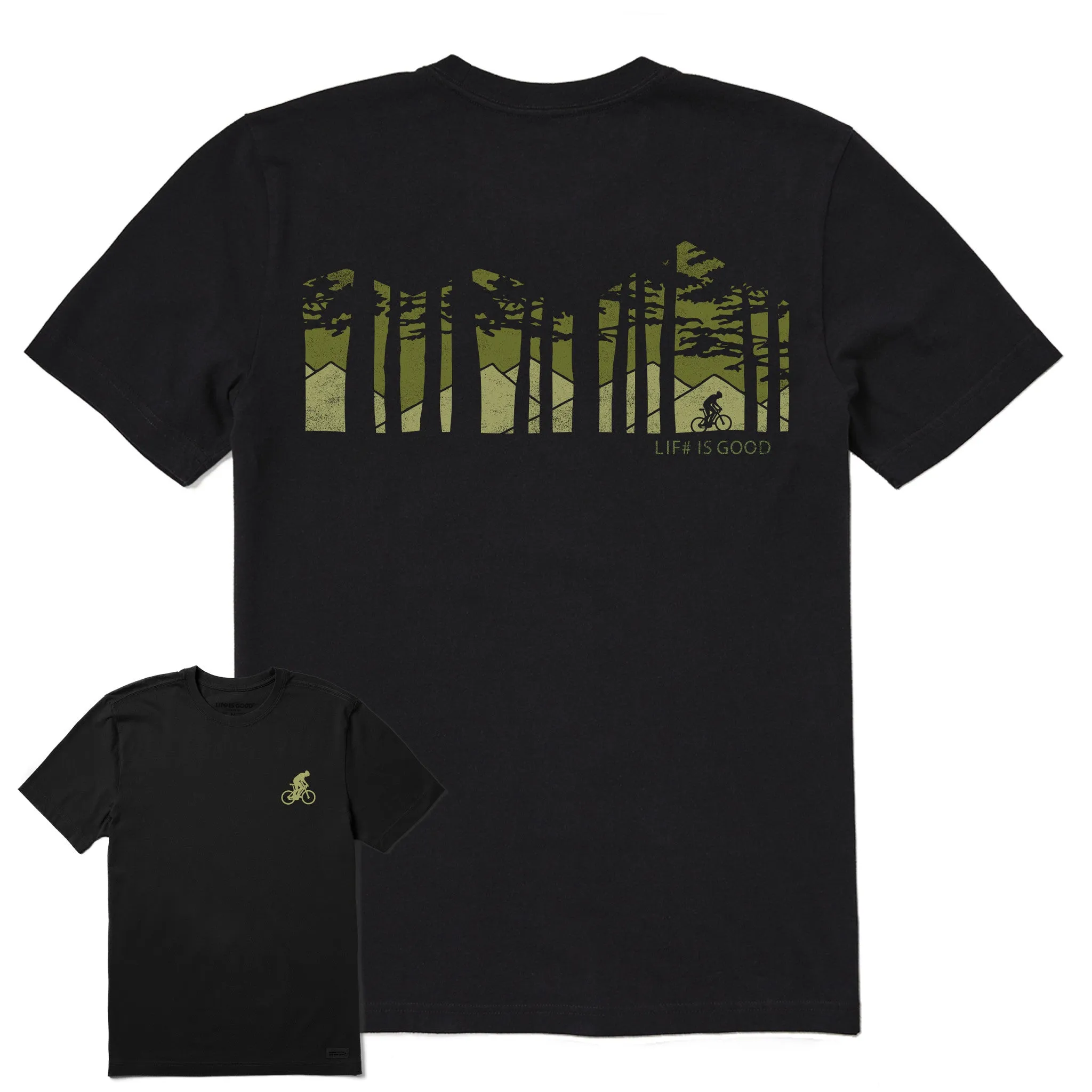 Men's Ride in the Woods Short Sleeve Tee Fuzz Free Surface Sustainable Textile