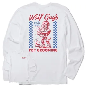 Casual Fit Weekend Ready Men's Wolf Guy's Pet Grooming Long Sleeve Crusher Tee