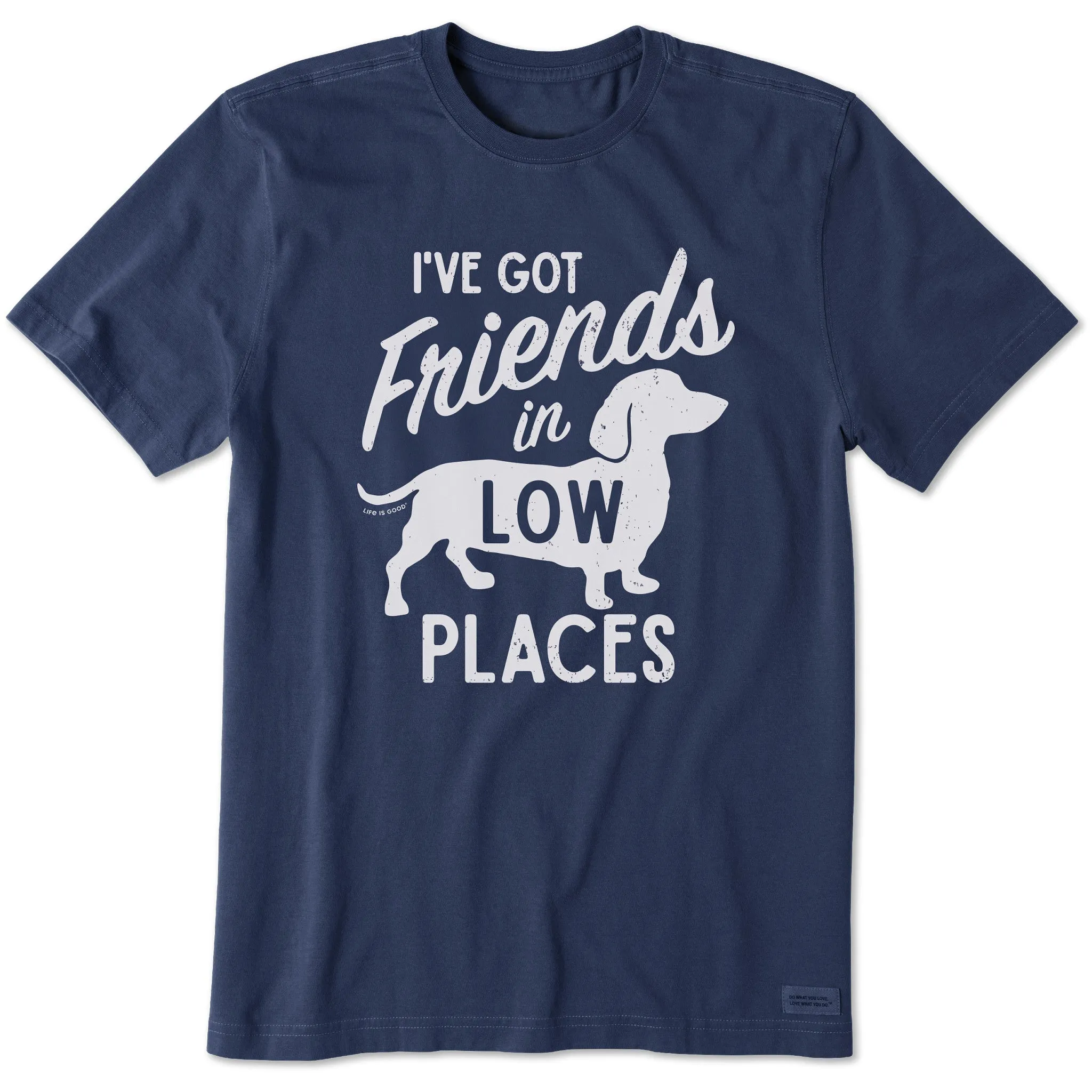 Versatile Wearable SeamFreeShoulders Men's Friends in Low Places Dachshund Short Sleeve Tee