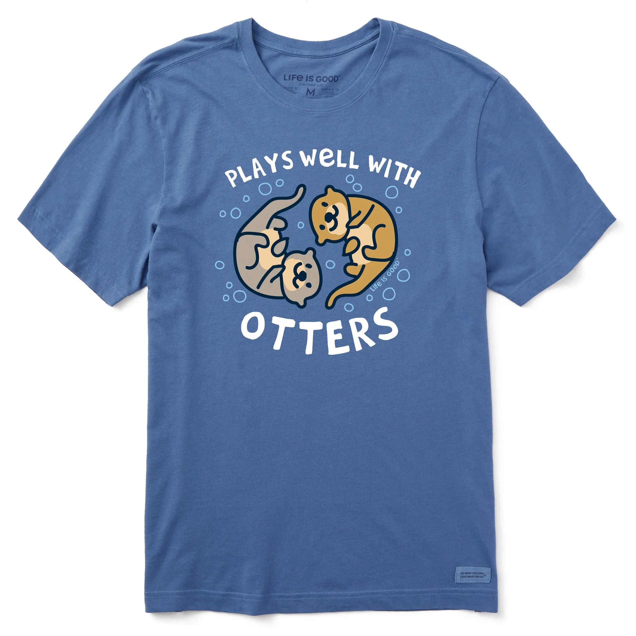 Men's Plays Well With Otters Short Sleeve Tee SeamFreeShoulders Chilly Comfort Wear