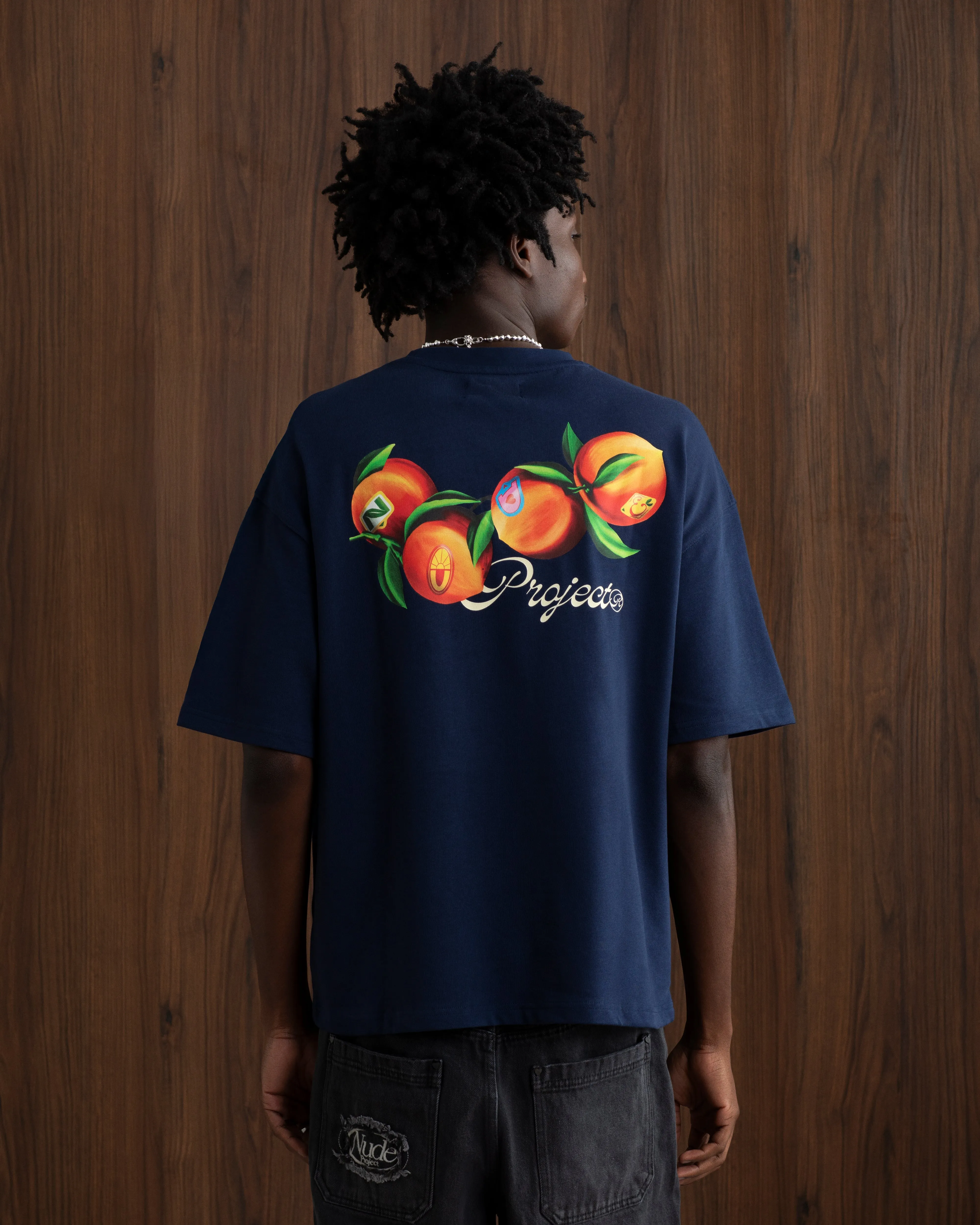 Peach Tee Navy Sustainable production