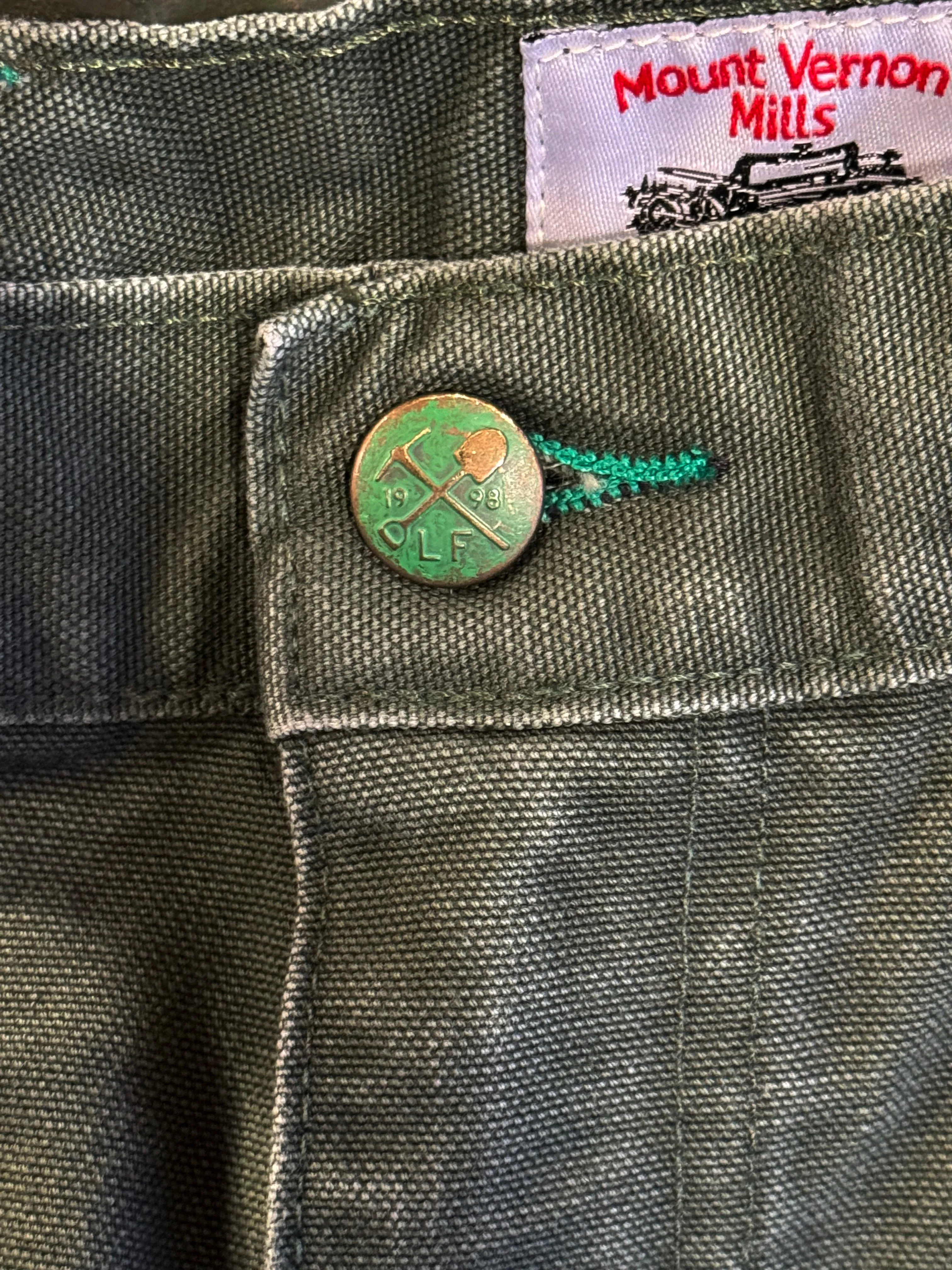 SeamlessPockets QuickReleaseBuckle Vintage Washed Olive Double Knee Work Uniform Chinos