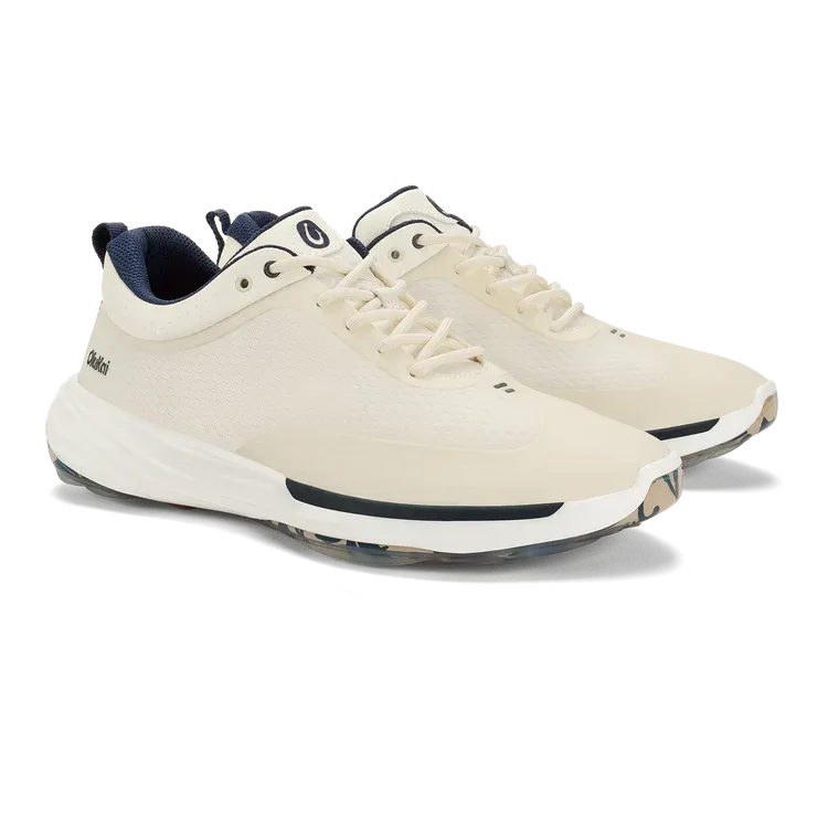 Olukai Men's Makena Golf Shoes- White Sand Wind Resistance