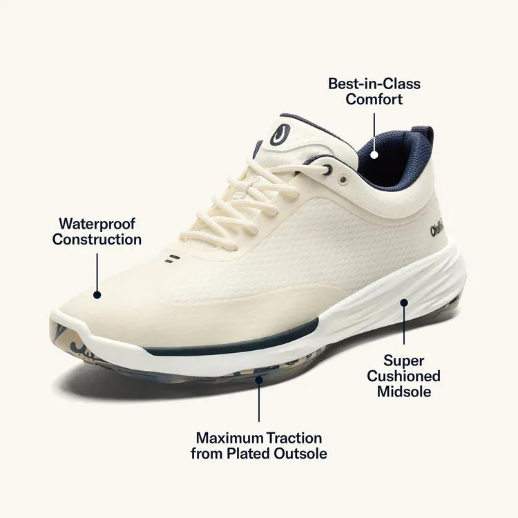 Olukai Men's Makena Golf Shoes- White Sand Drive Precision QuickDry