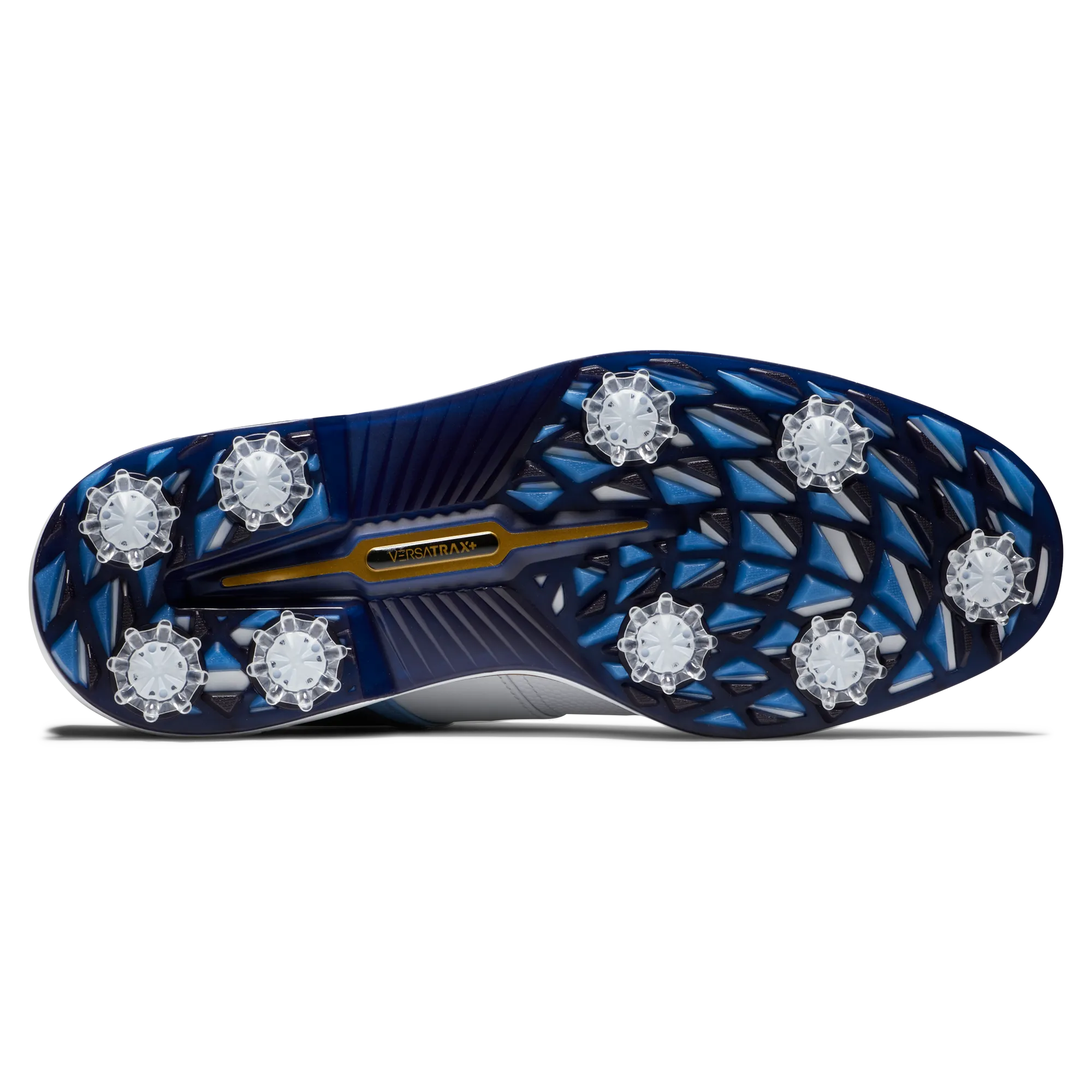 Quick Motion FootJoy 2024 Men's Premiere Packard Series Golf Shoes- White/Blue/Navy