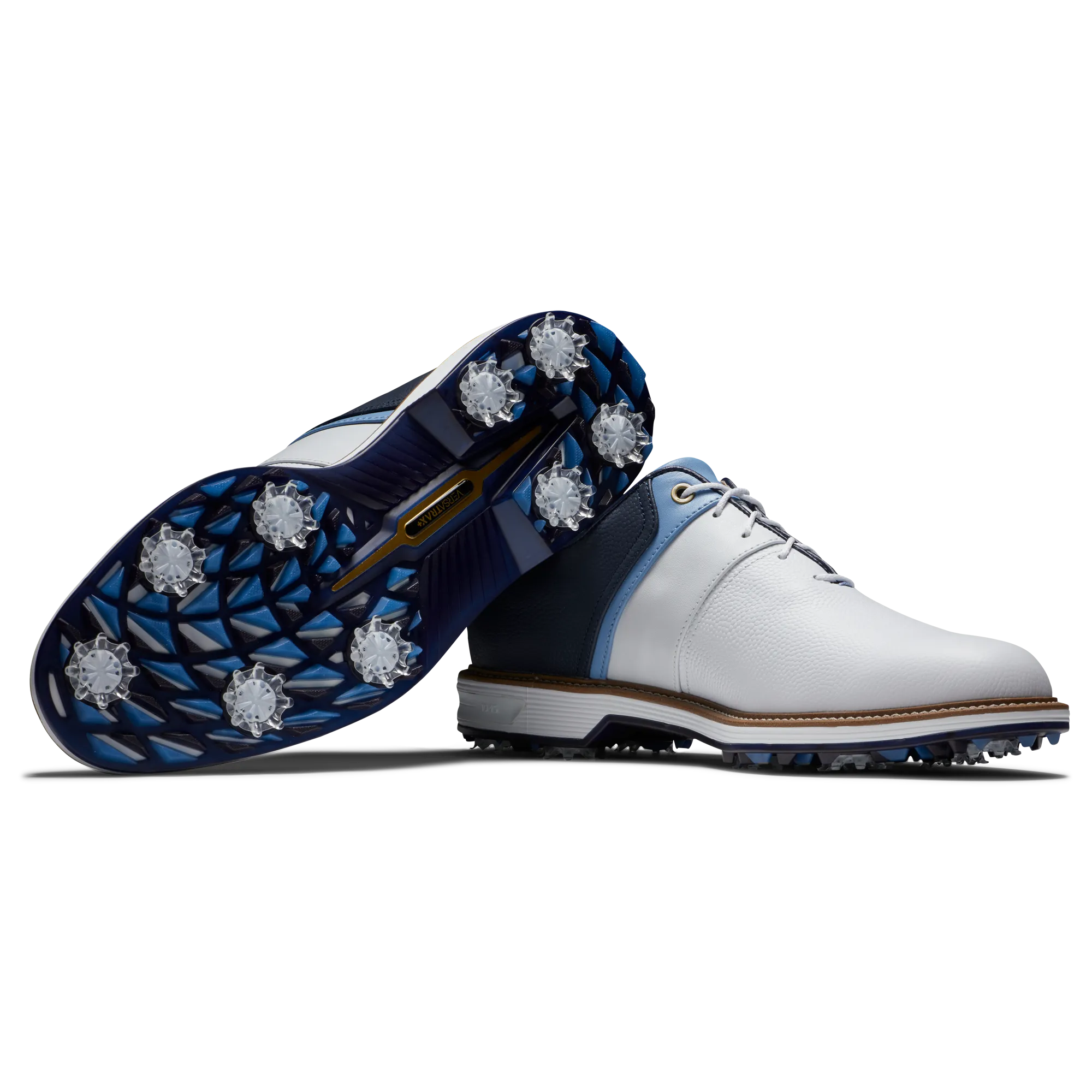 FootJoy 2024 Men's Premiere Packard Series Golf Shoes- White/Blue/Navy Flexible Control Zone