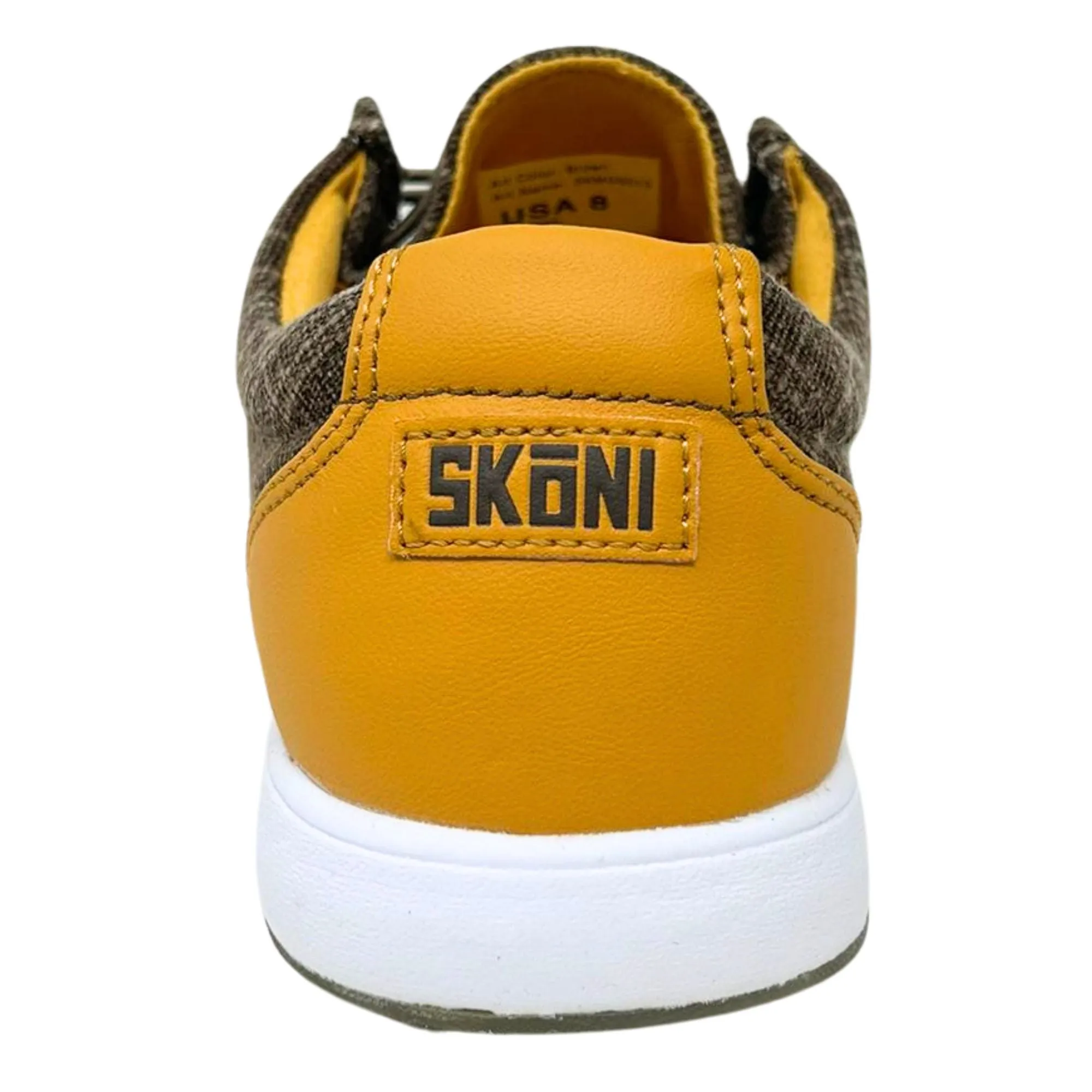 SK??NI Men's Golf Shoe Waterproof- Brown/Ochre Good Grip Ground Control