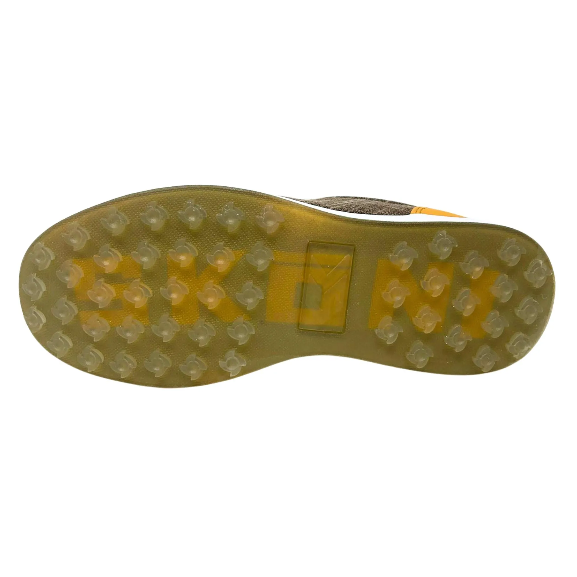 SK??NI Men's Golf Shoe Waterproof- Brown/Ochre Endurance Step Comfort Prime