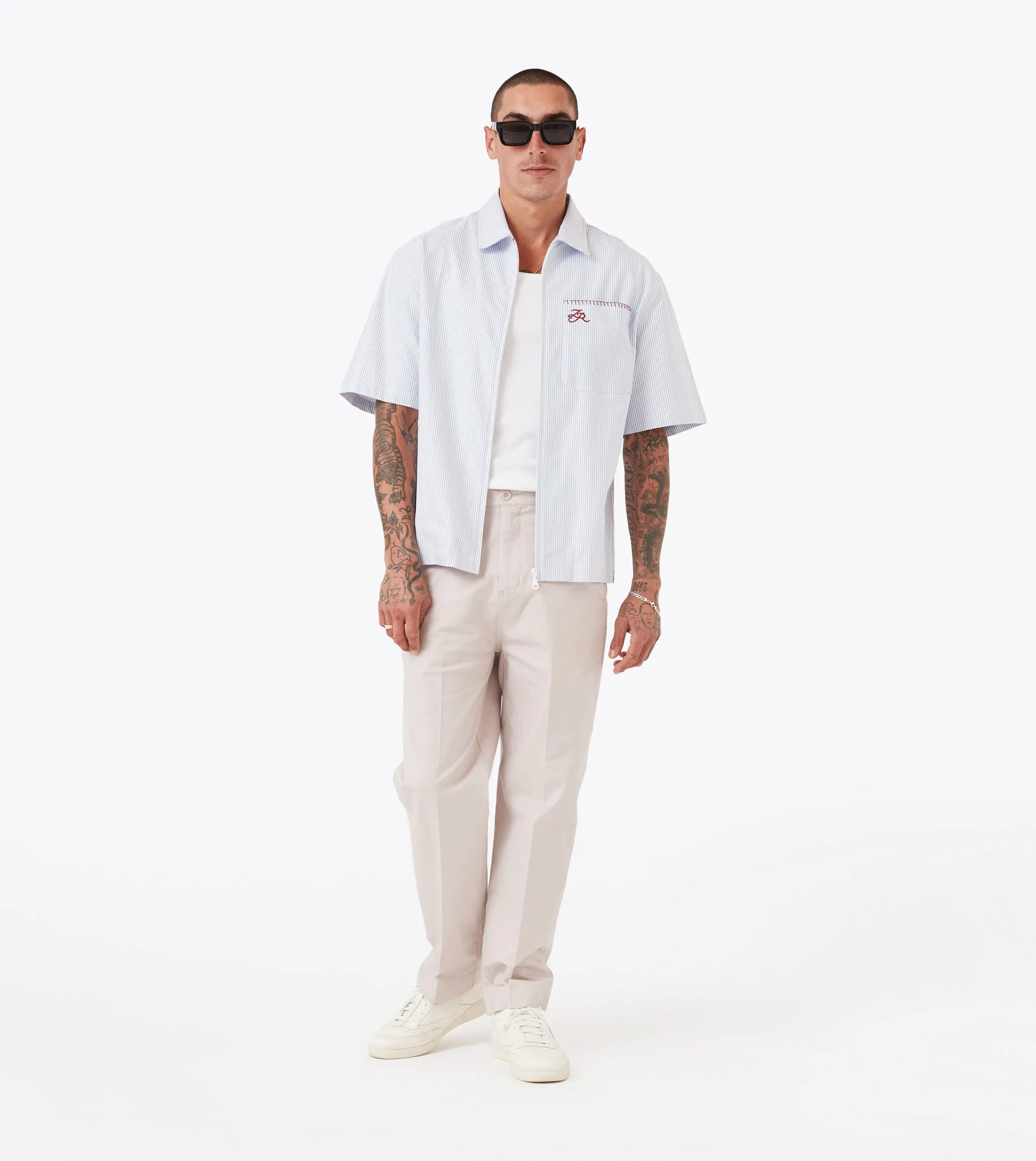 Road Look Boxy SS Overshirt 2.0 Blue Stripe