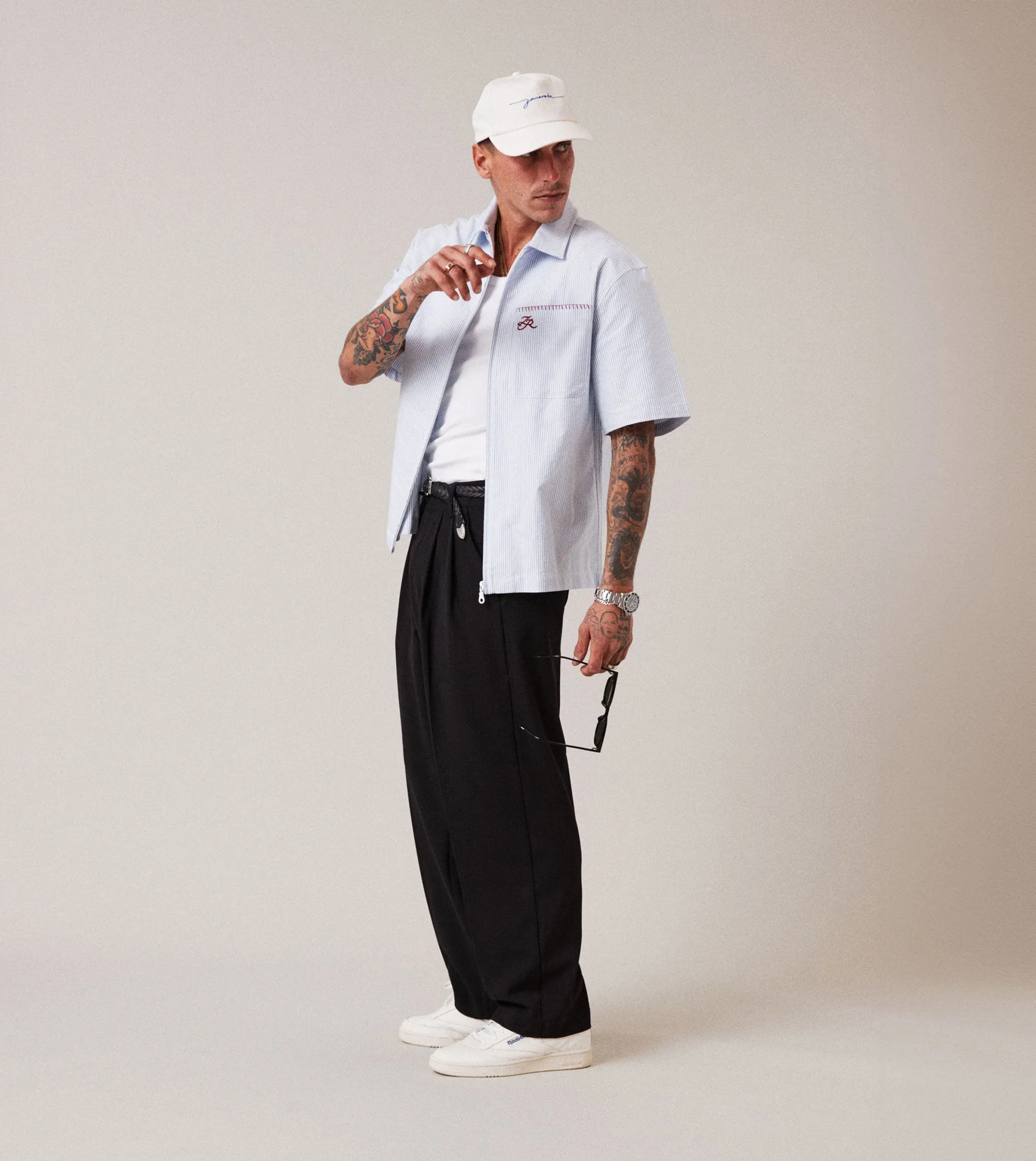 Boxy SS Overshirt 2.0 Blue Stripe Timeless Wear ZeroWasteProduction