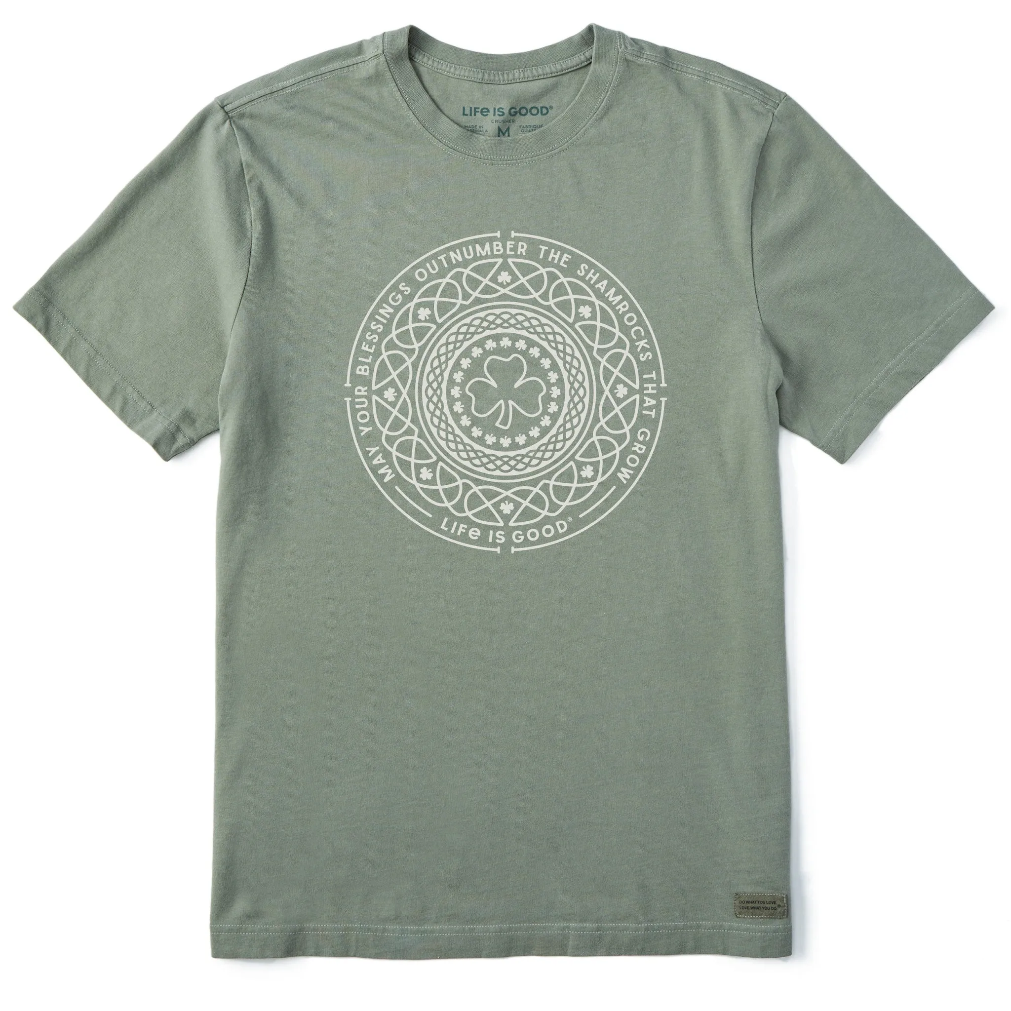 City Smart Men's Shamrock Mandala Short Sleeve Crusher Tee