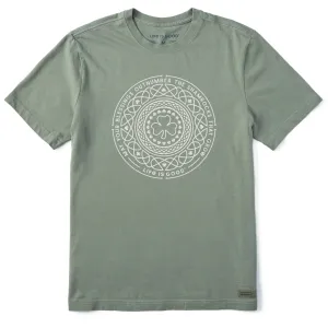 Travel Comfort Style Autumn Wear Men's Shamrock Mandala Short Sleeve Crusher Tee