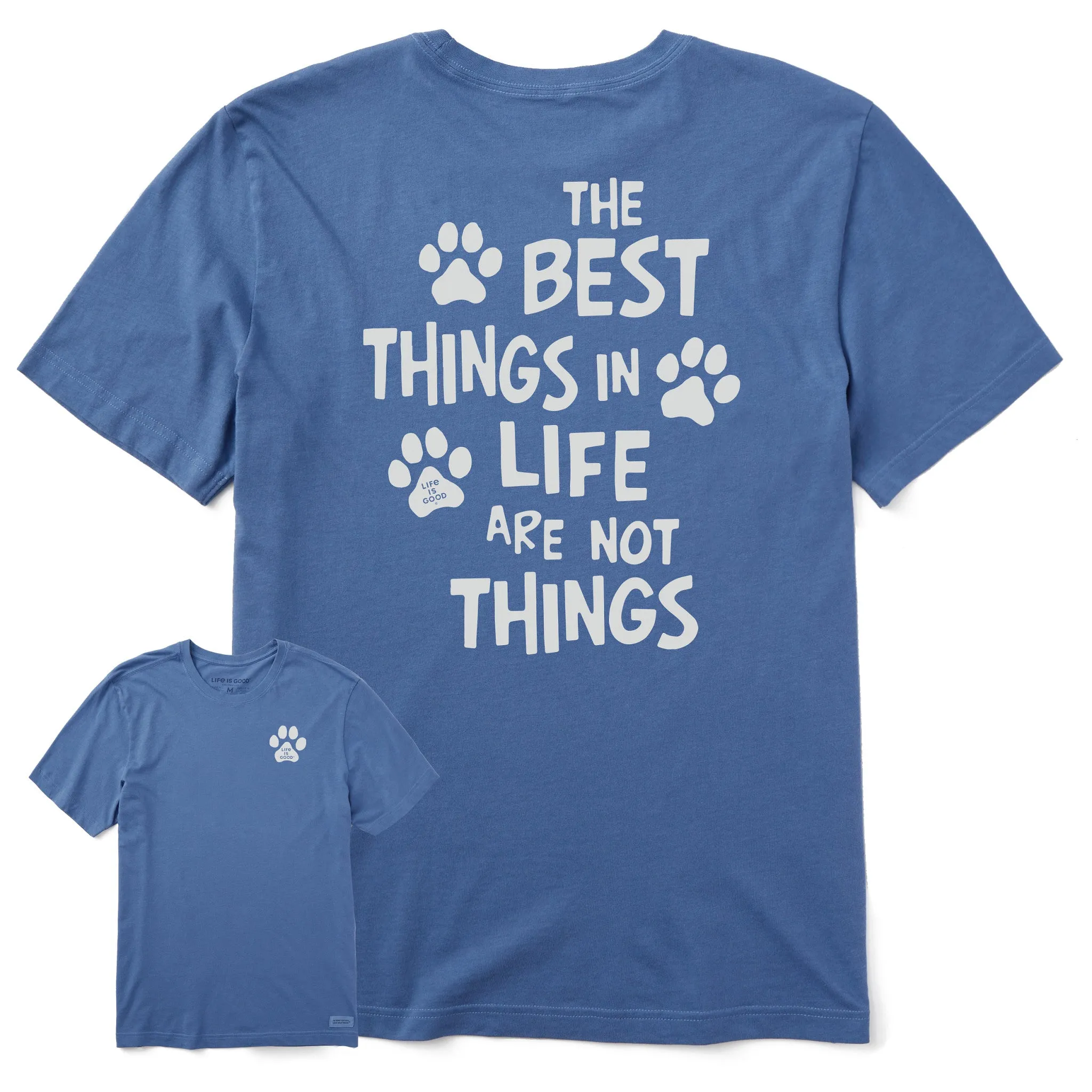Men's Wordsmith Best Things in Life Paws Short Sleeve Crusher Tee UltraLightweight