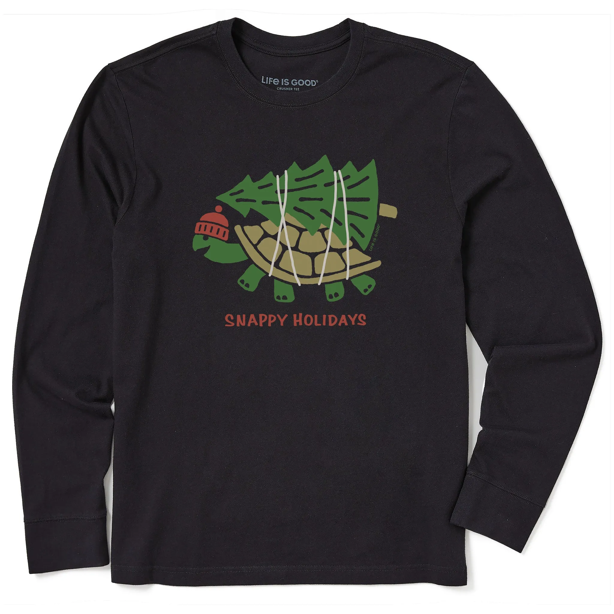RecycledBlend Men's Snappy Holidays Long Sleeve Crusher Tee