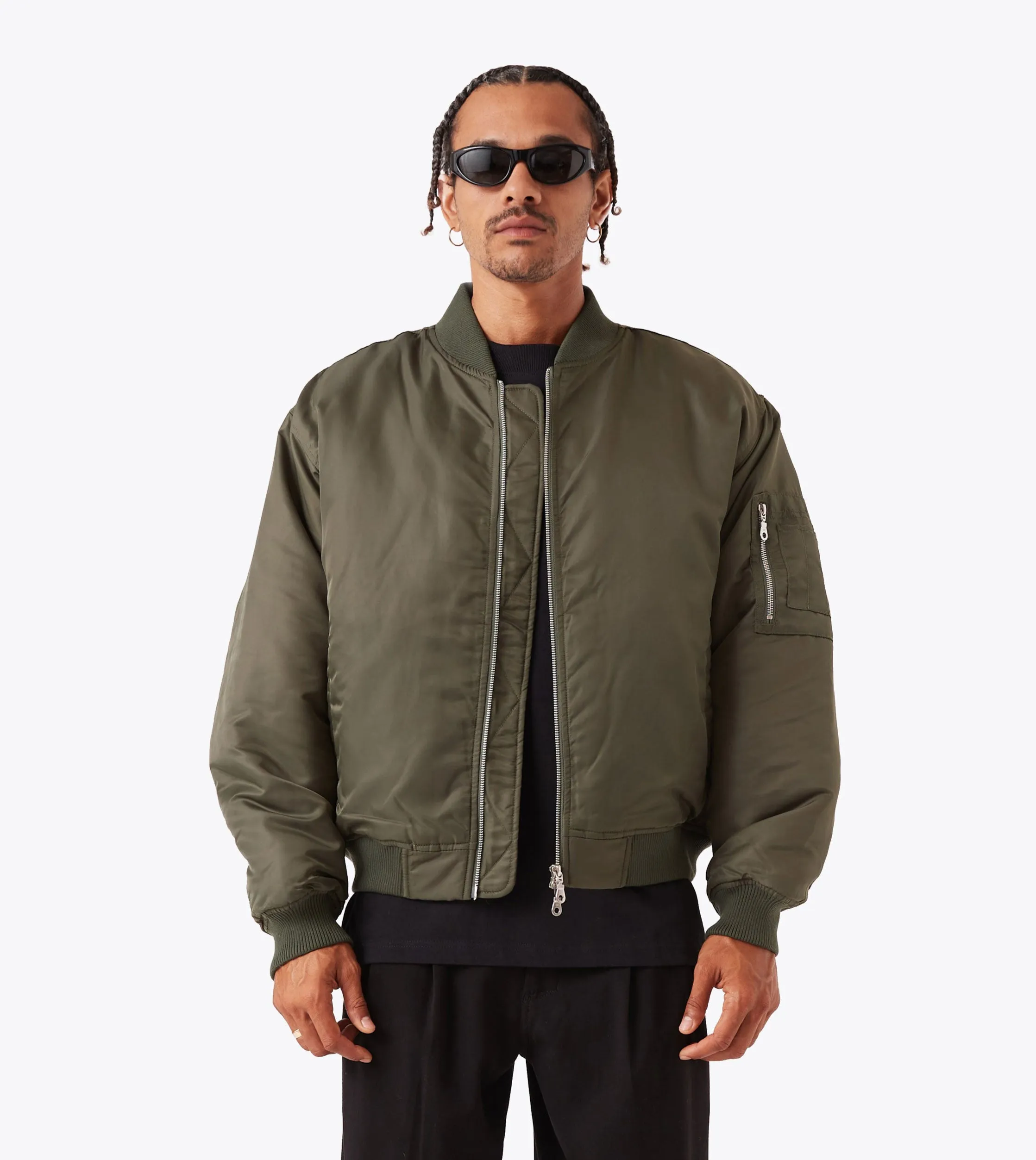Sateen Bomber Olive Quick Release Buckle Mechanism