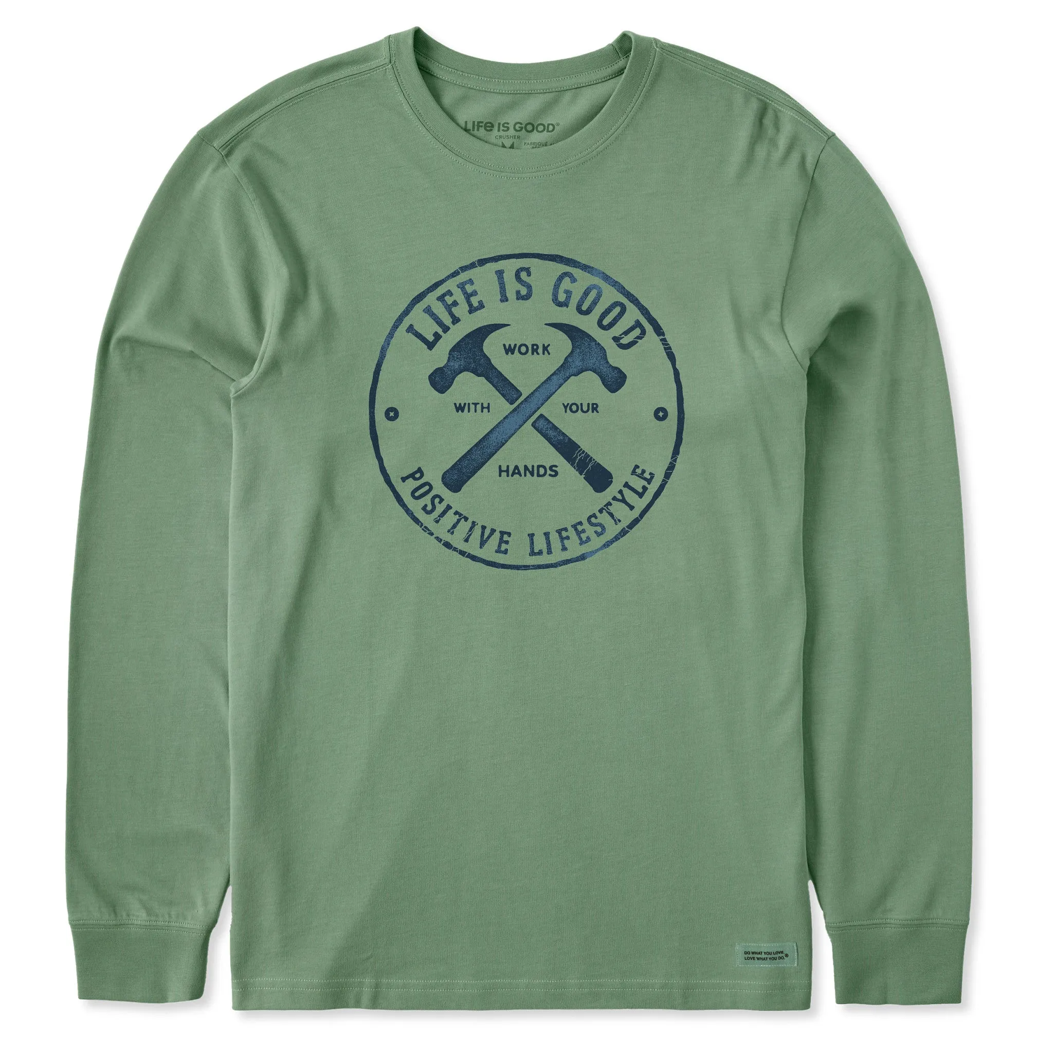 easy to pair Men's Work With Your Hands Hammers Long Sleeve Crusher Tee