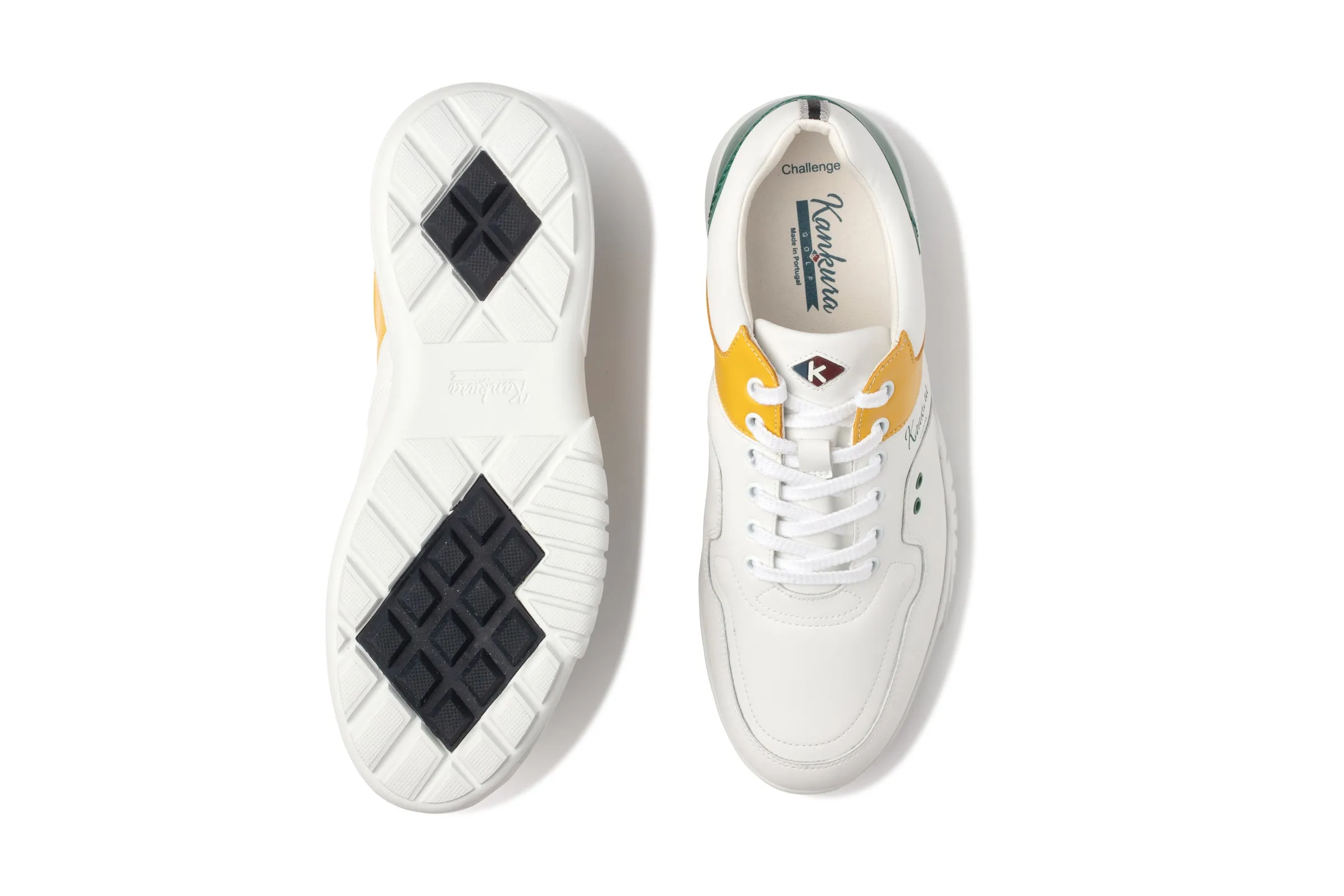 Sturdy Base Supreme Comfort Challenge 01   White|Yellow|Green  Men's Golf Shoes  CH001 14