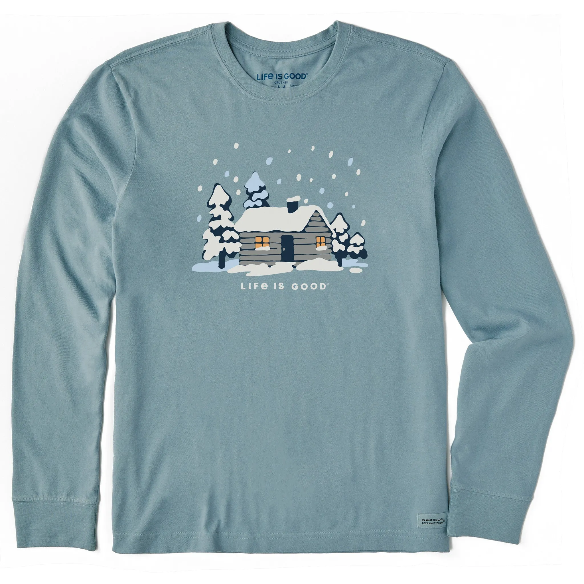 Men's Snowy Cabin in the Woods Long Sleeve Crusher Tee Active Layer Fit