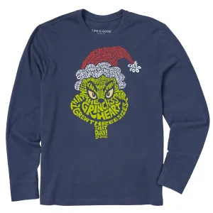 Men's Wordy Grinch Long Sleeve Crusher Tee Stylish Wearable Casual Choice