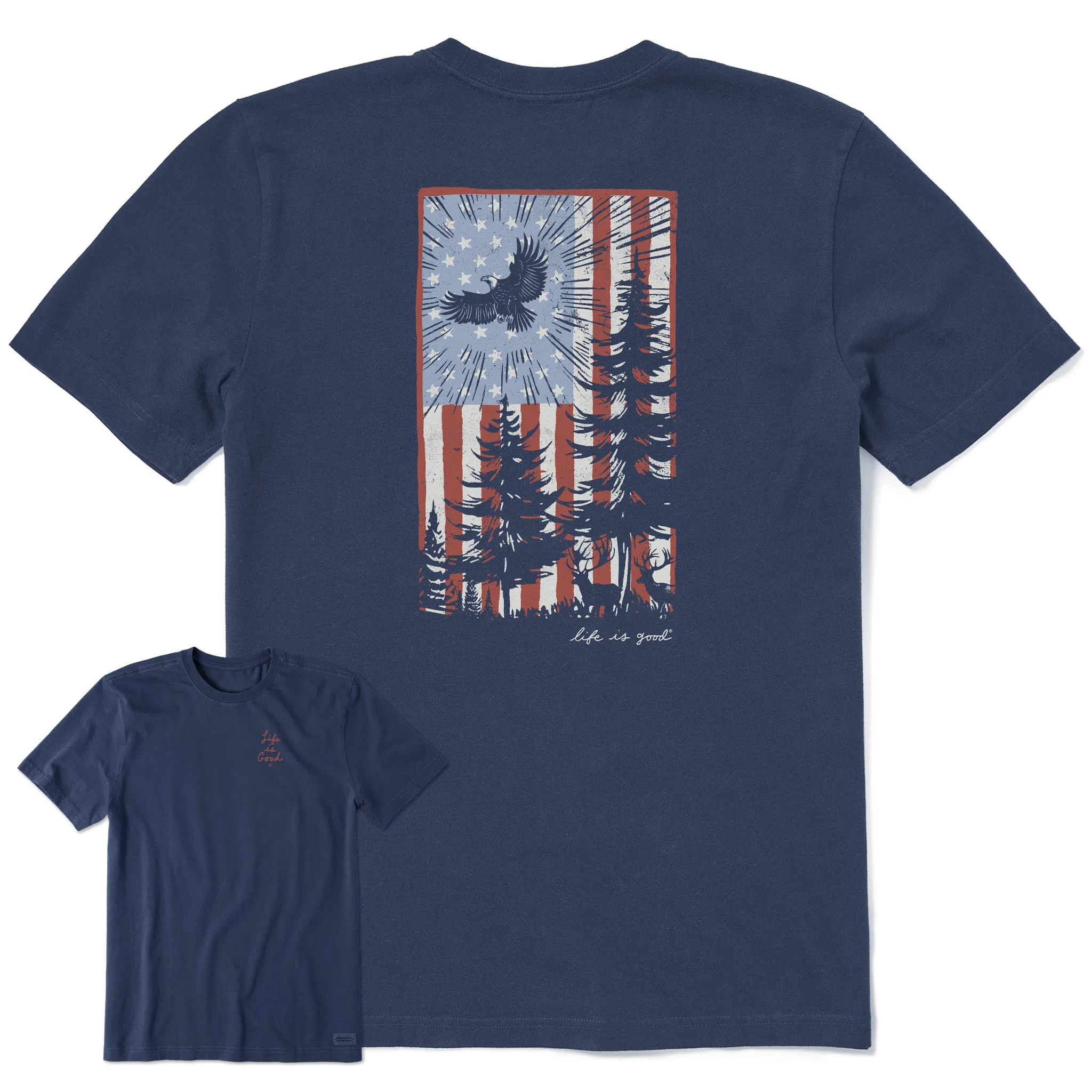 Men's Pine Tree Flag Short Sleeve Tee Unisex Comfy Design Wear