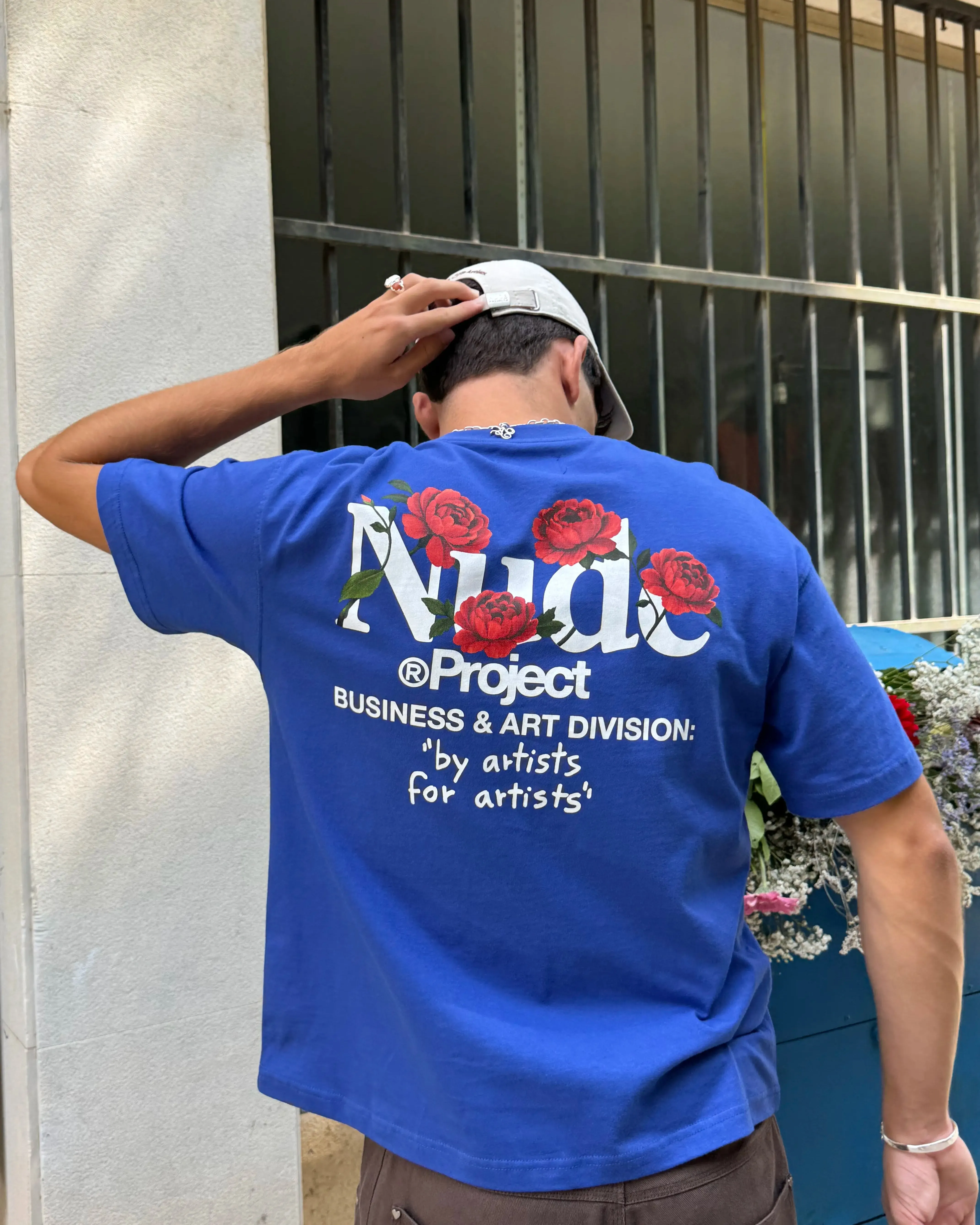 Play With Logo Tee Blue Flexible Cuff Design Office Casual