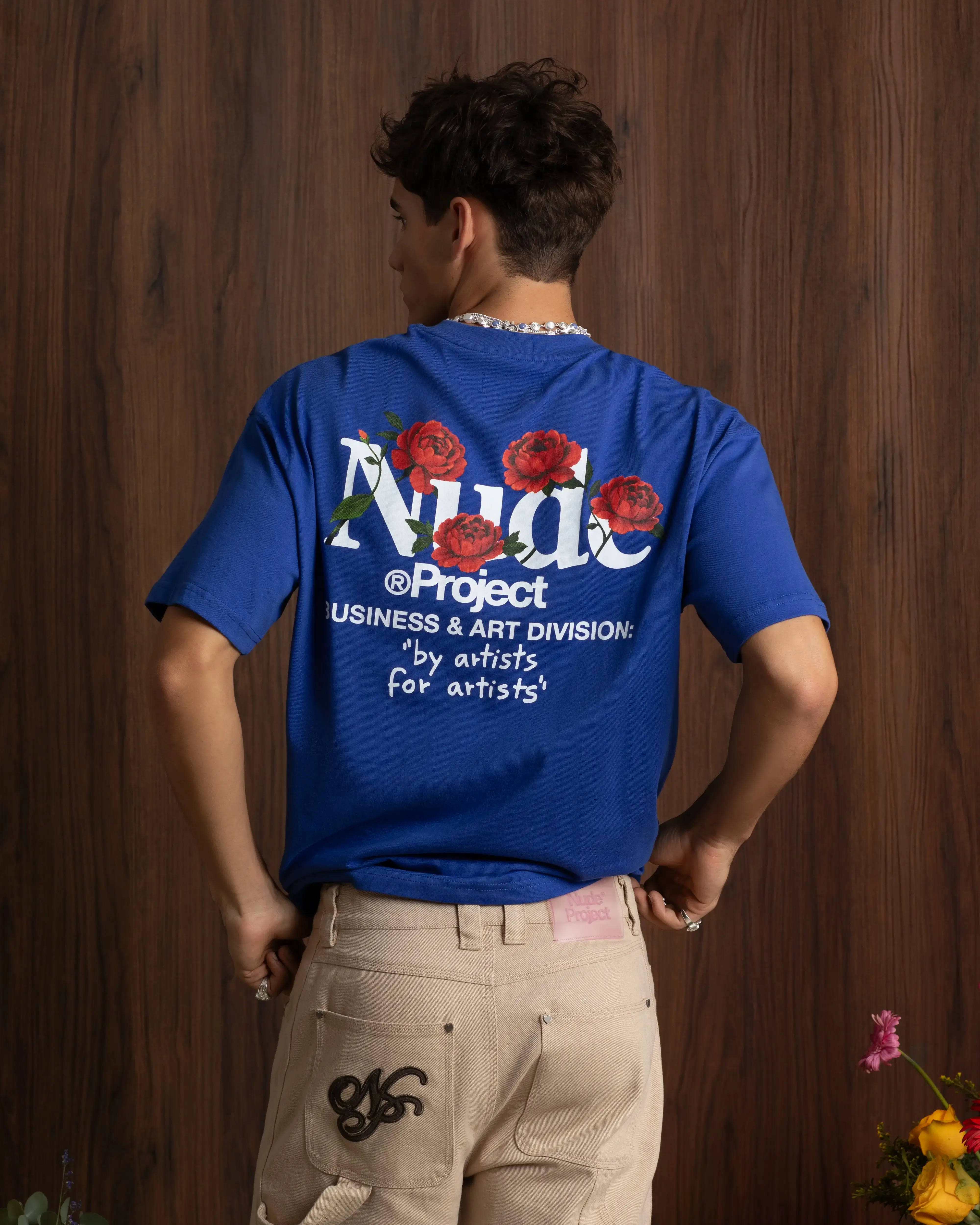 Play With Logo Tee Blue Relaxed Comfort Look Anti Static Finish