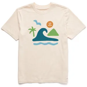 Men's The Beach Short Sleeve Crusher Tee Multi Directional Stretch Stylish and Fun