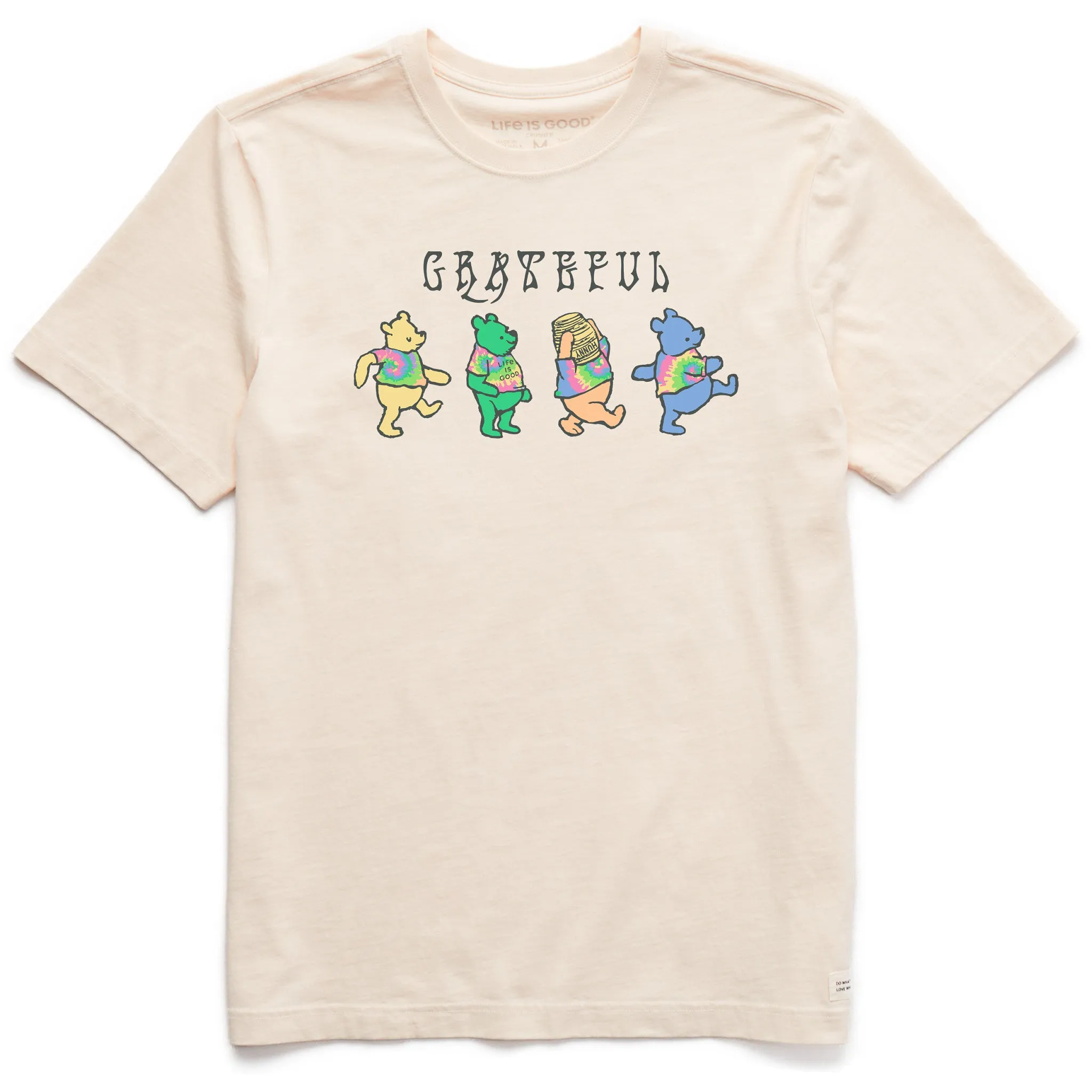 Heathered Fabric BreathableMaterial Men's Tie Dye Grateful Winnie Short Sleeve Crusher Tee