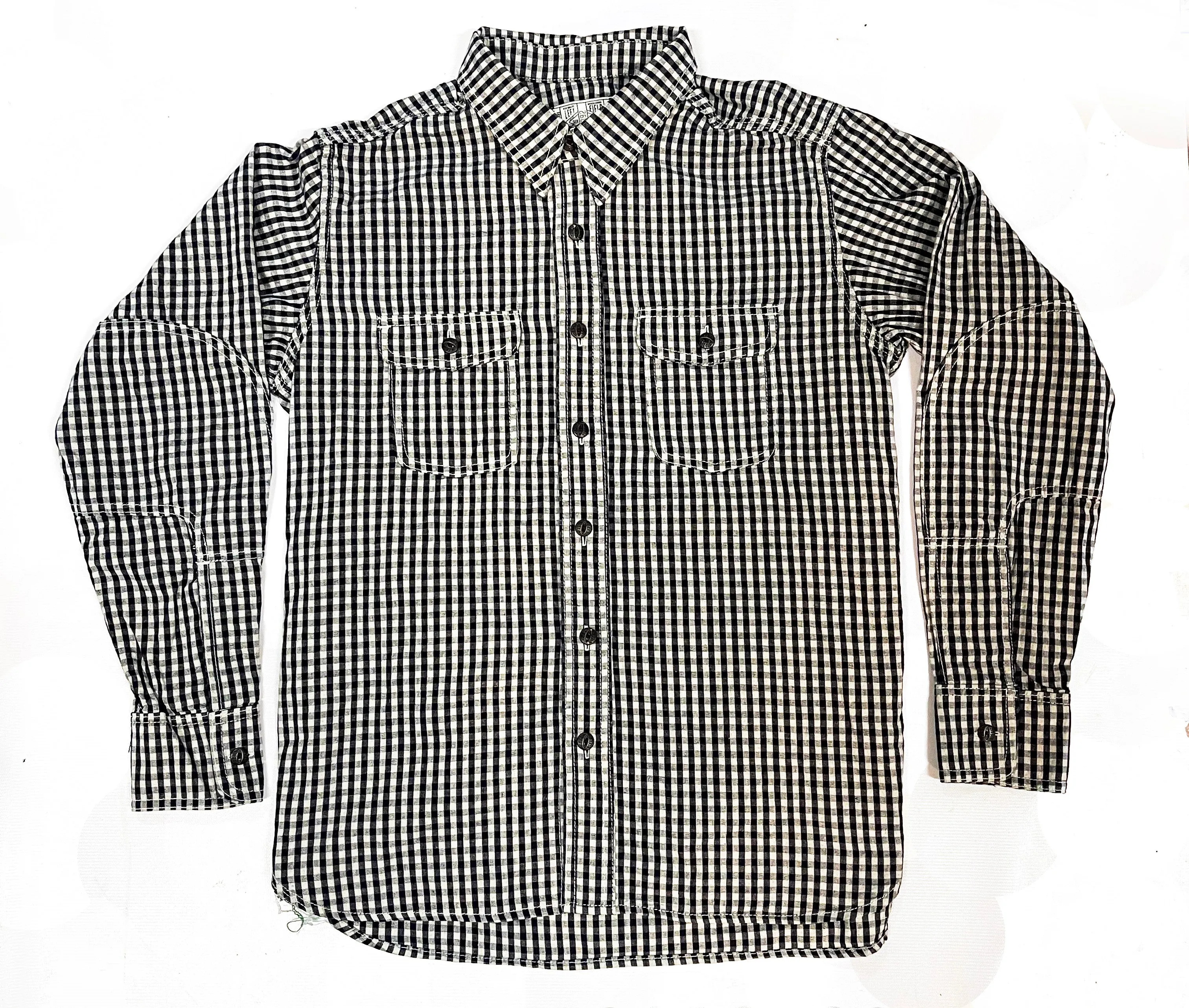 Nihon Menpu linen/cotton selvedge Indigo gingham Dust Bowl Workshirt Cozy Touch