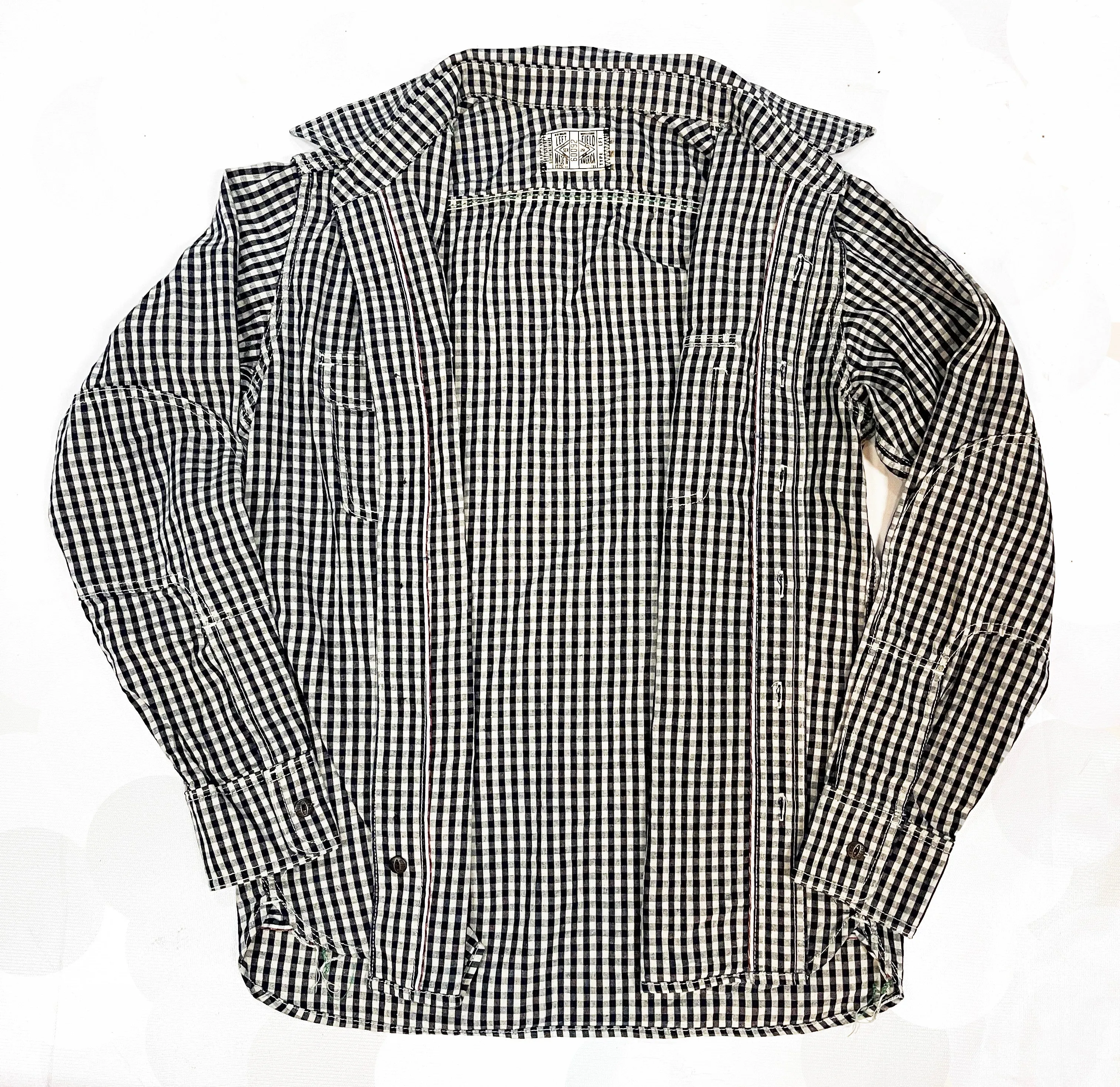 Versatile Top Nihon Menpu linen/cotton selvedge Indigo gingham Dust Bowl Workshirt