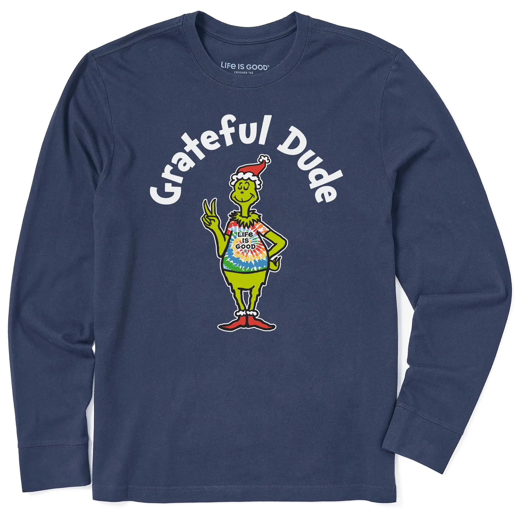 Summer Wardrobe Ultimate Fit Men's Grinch Grateful Dude Long Sleeve Crusher Tee