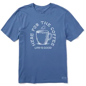Men's Here for the Coffee Short Sleeve Tee Cool Design Comfortable Layers