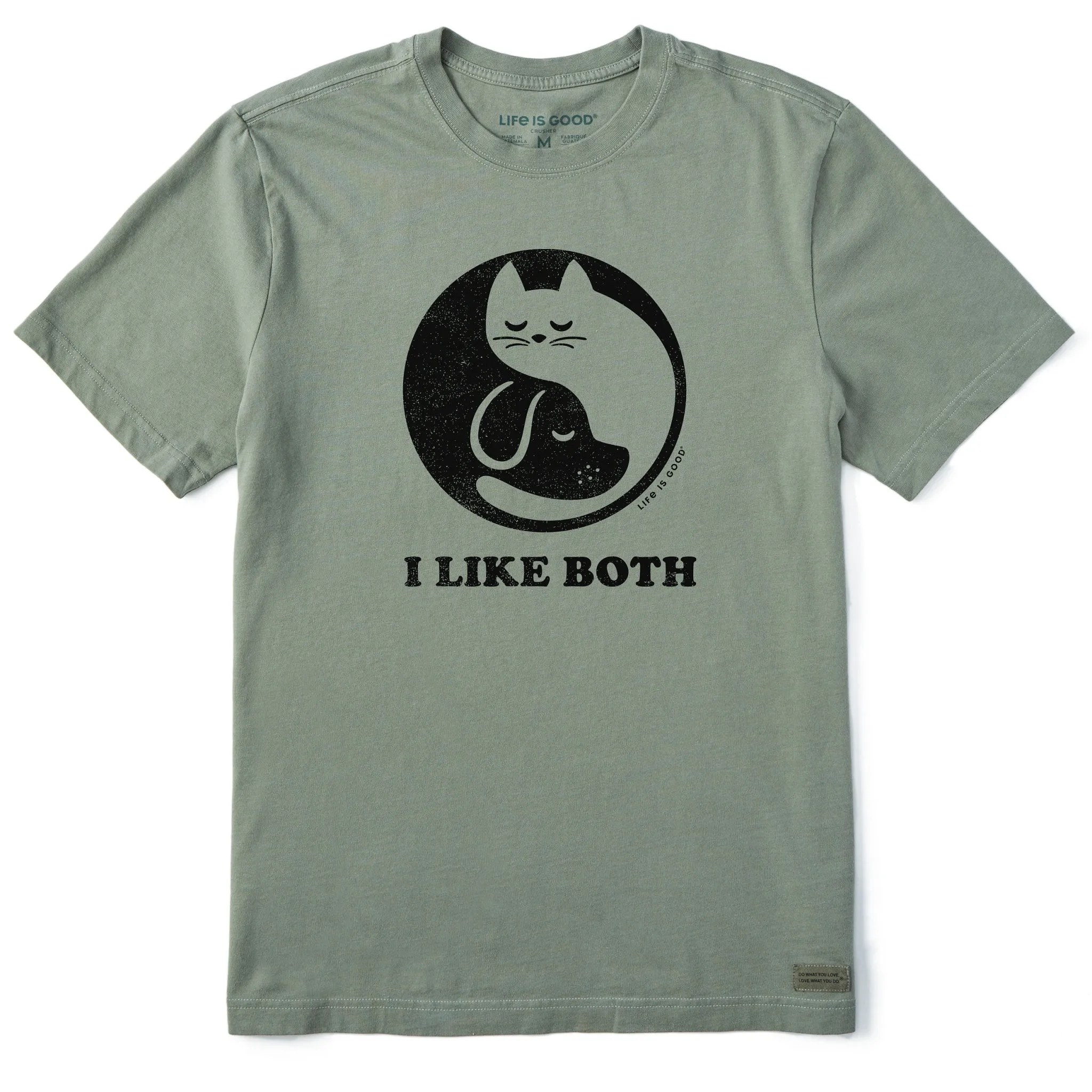 Minimalist Layer Flexible Waist Men's I Like Both Cats and Dogs Short Sleeve Tee