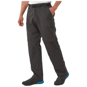 Craghoppers Mens Kiwi Convertible Trousers Black Pepper Roomy Waist Smooth Fabric